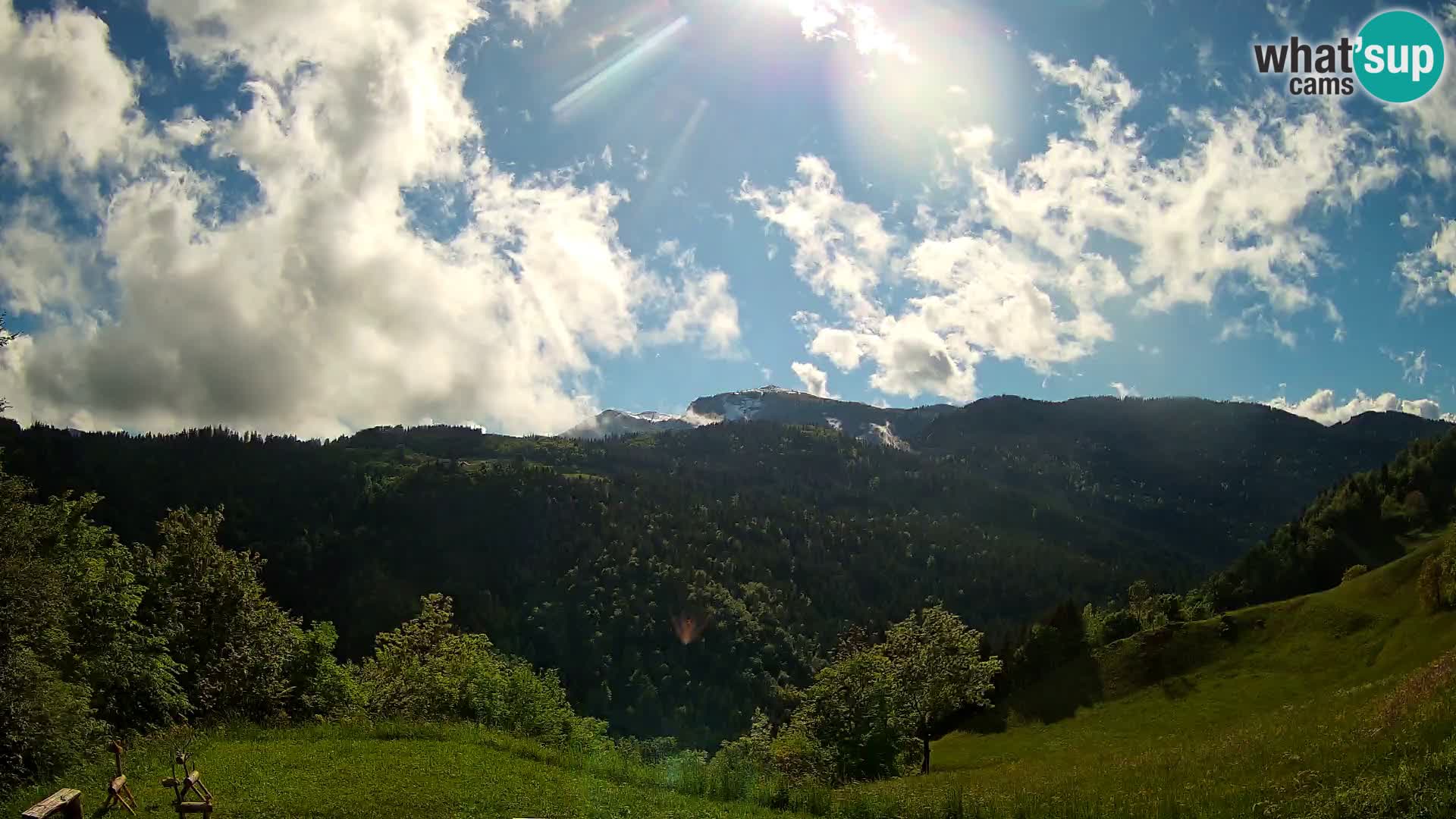 Webcam Brunarica Dražgoše – Live View of Ratitovec (1666 m)