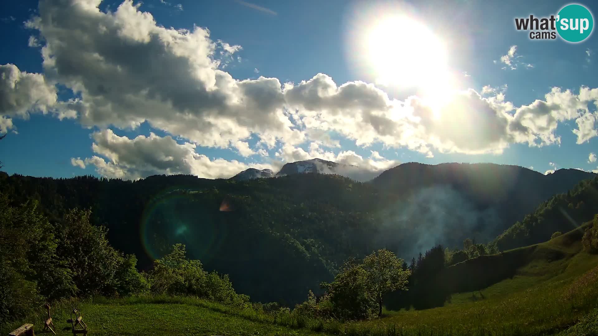 Webcam Brunarica Dražgoše – Live View of Ratitovec (1666 m)