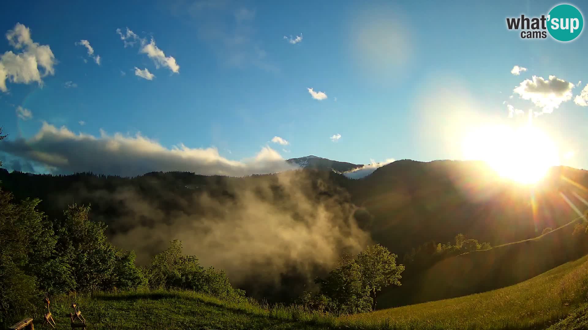 Webcam Brunarica Dražgoše – Liveblick auf Ratitovec (1666 m)