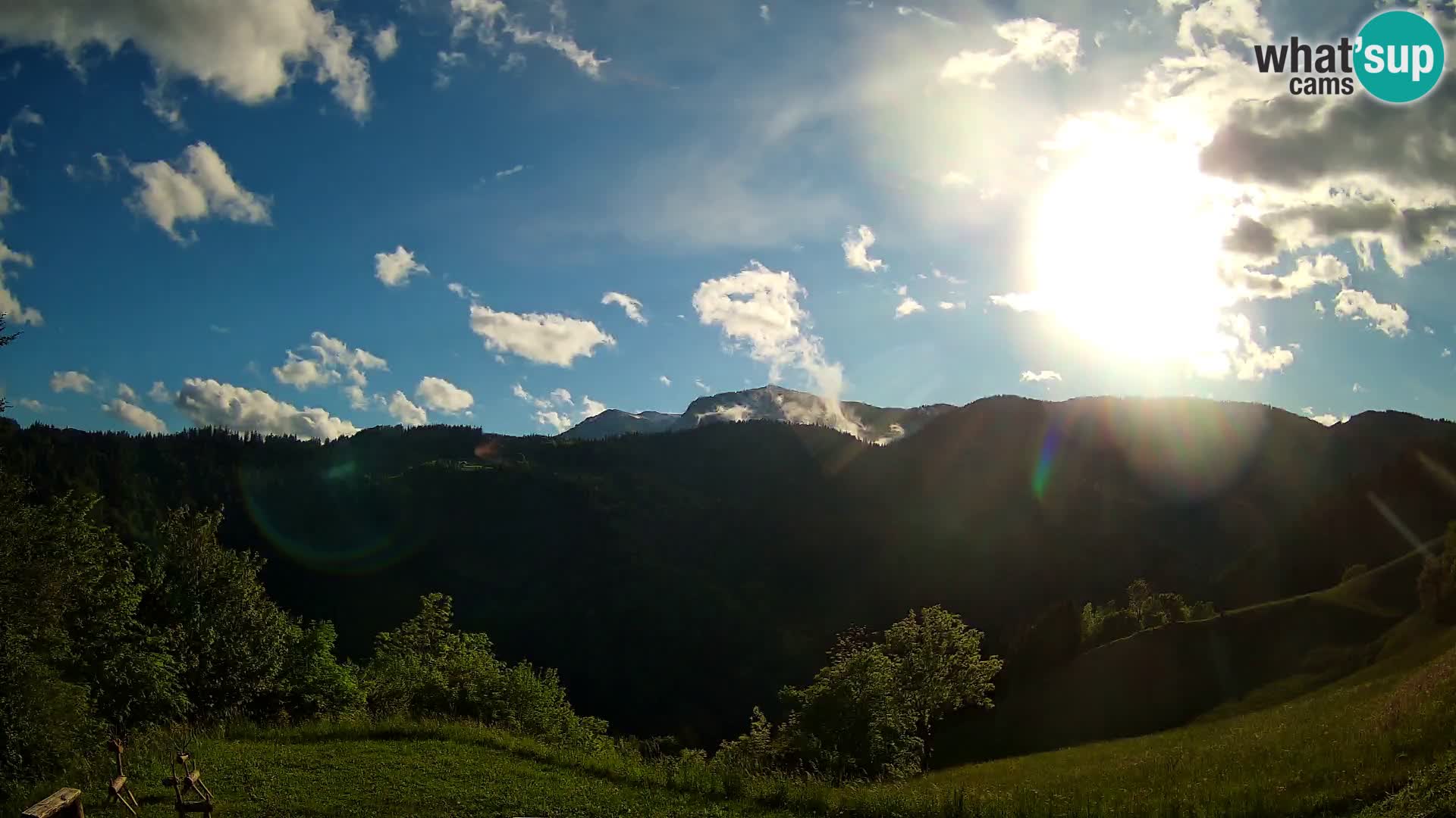 Webcam Brunarica Dražgoše – Liveblick auf Ratitovec (1666 m)