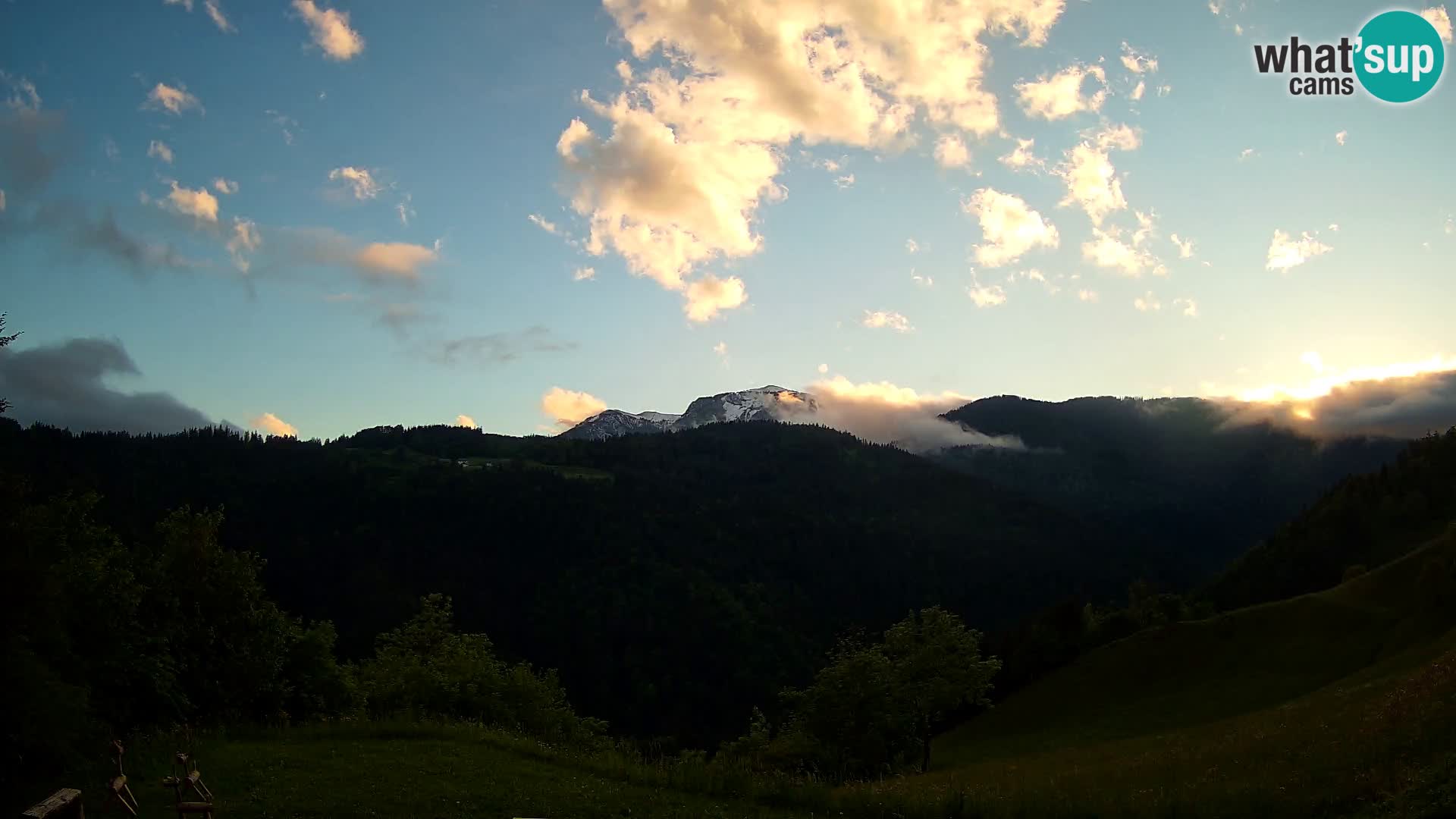 Webcam Brunarica Dražgoše – Live View of Ratitovec (1666 m)