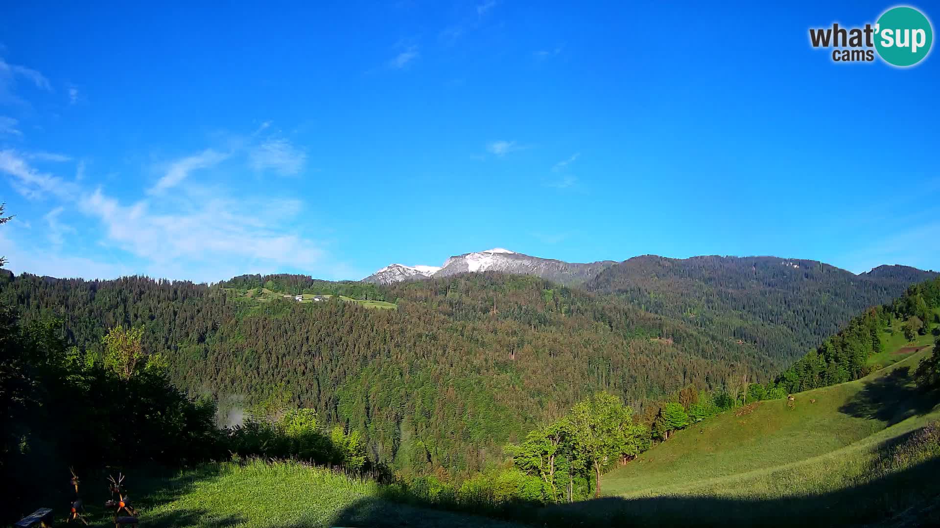 Webcam Brunarica Dražgoše – Liveblick auf Ratitovec (1666 m)