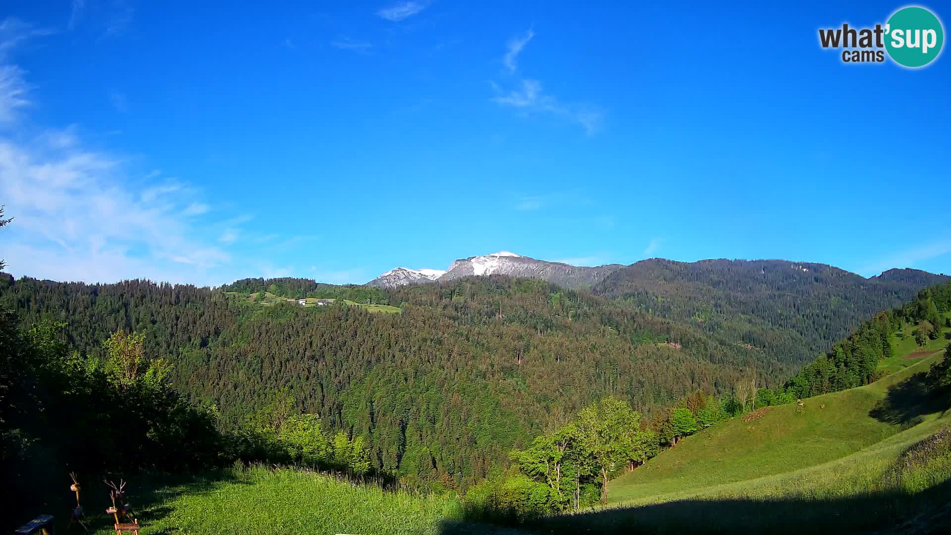 Web kamera Brunarica Dražgoše – Pogled uživo na Ratitovec (1666 m)
