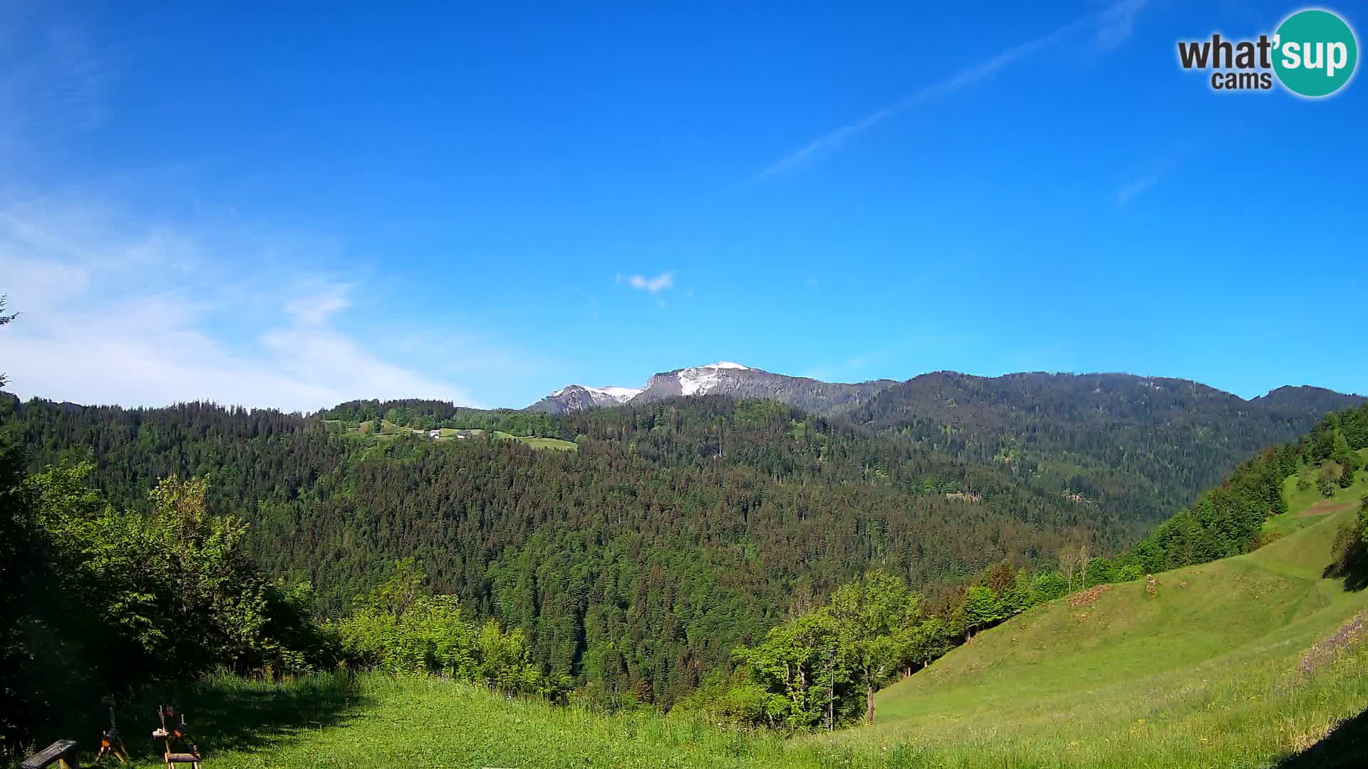 Webcam Brunarica Dražgoše – Live View of Ratitovec (1666 m)
