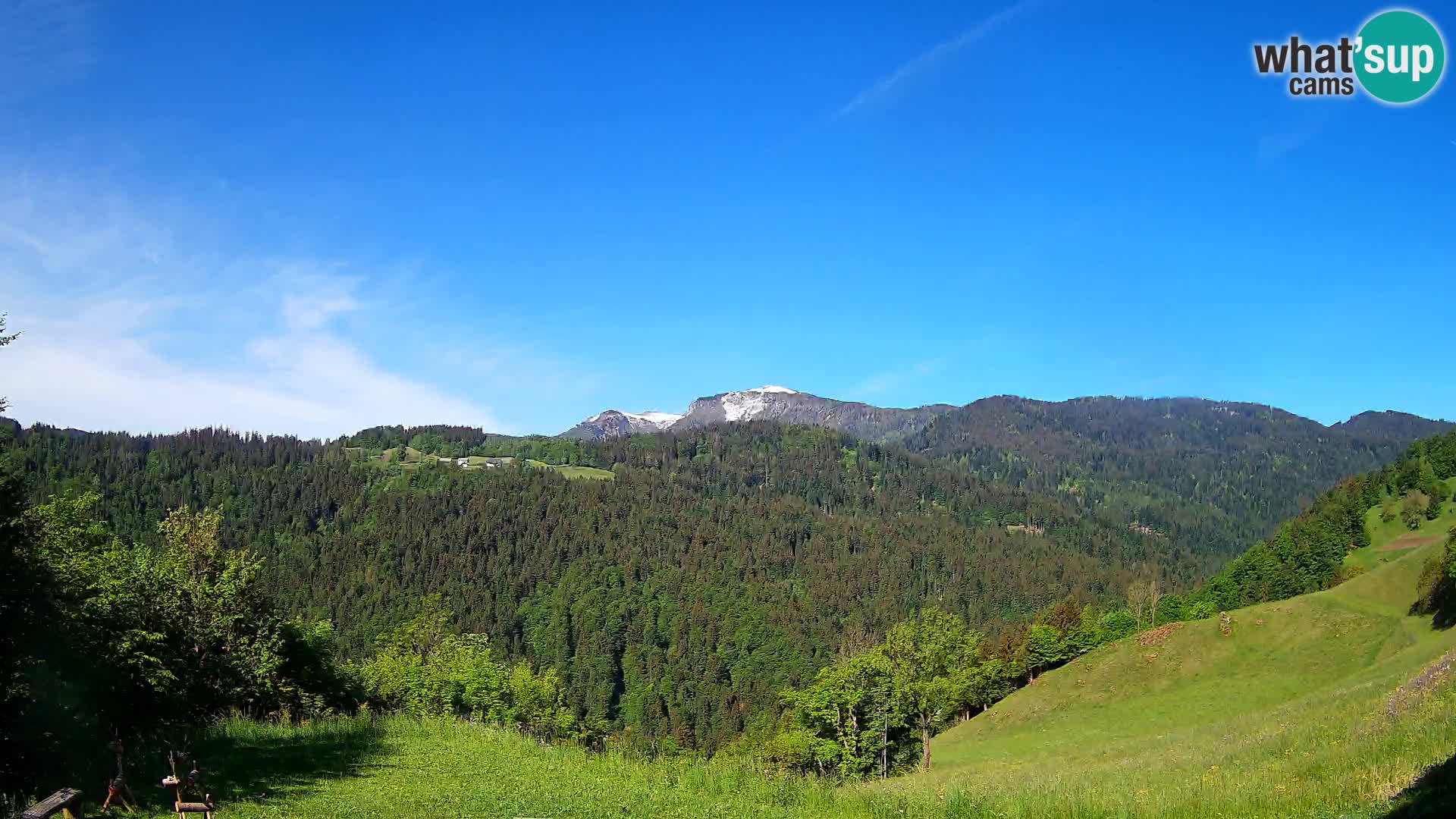 Webcam Brunarica Dražgoše – Live View of Ratitovec (1666 m)