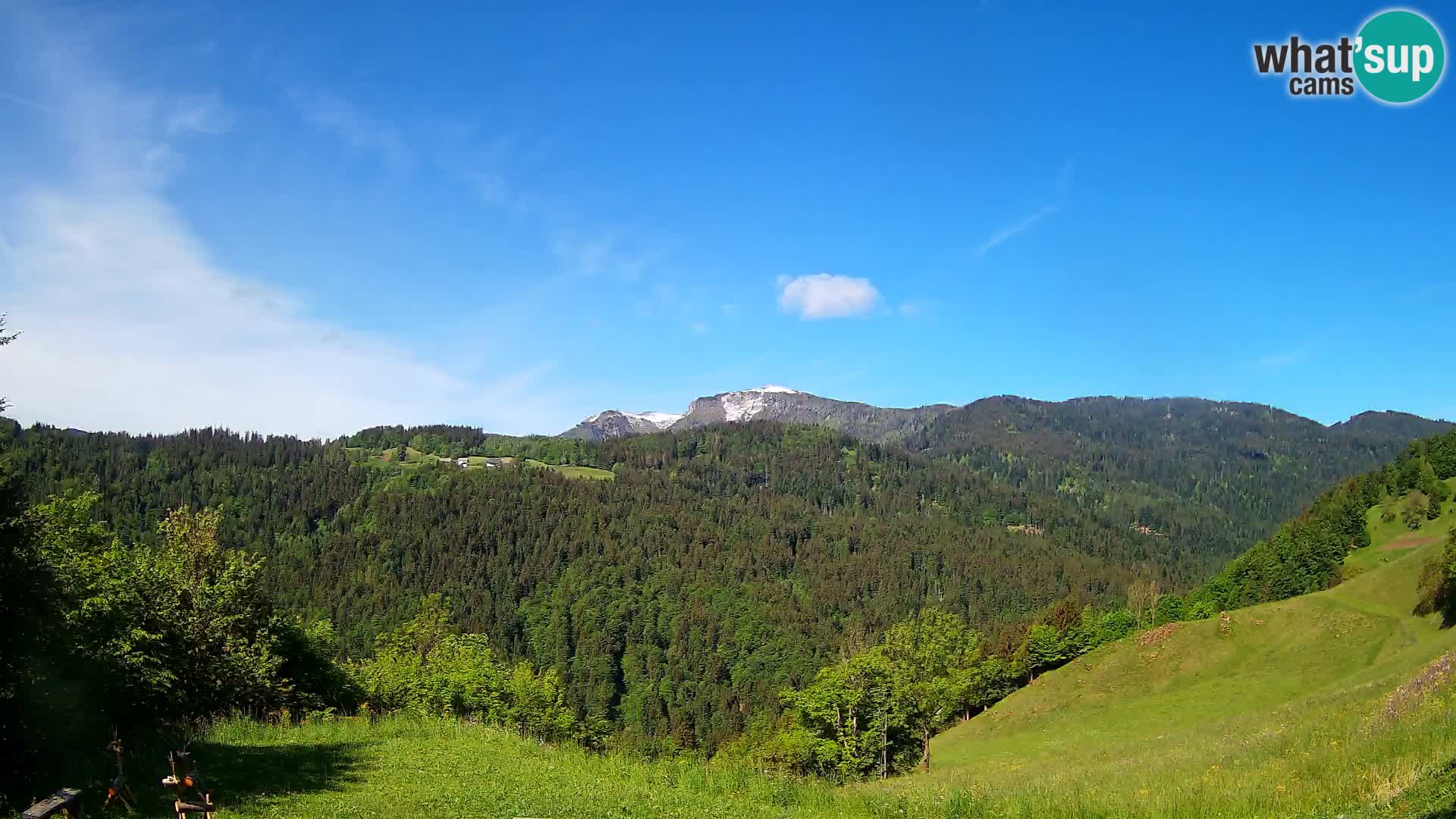 Webcam Brunarica Dražgoše – Vista live sul Ratitovec (1666 m)