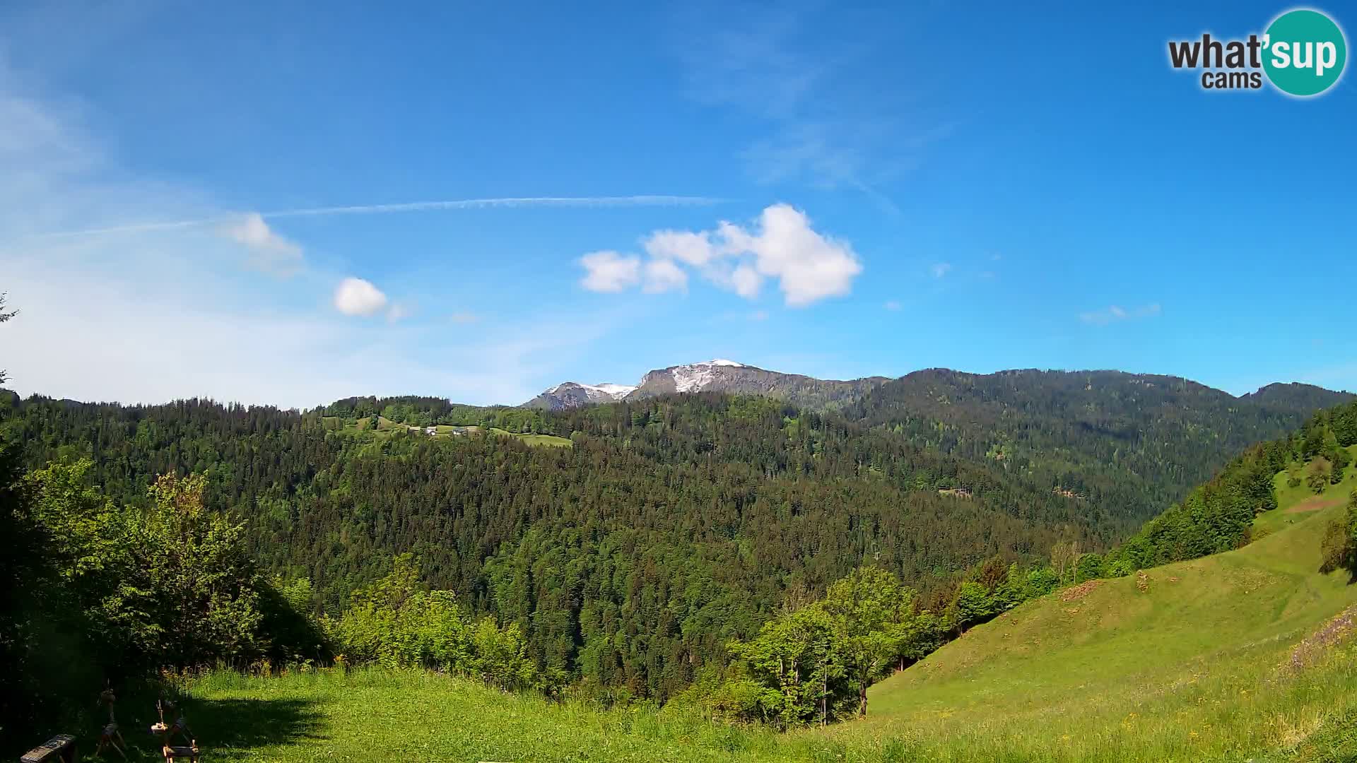 Webcam Brunarica Dražgoše – Live View of Ratitovec (1666 m)