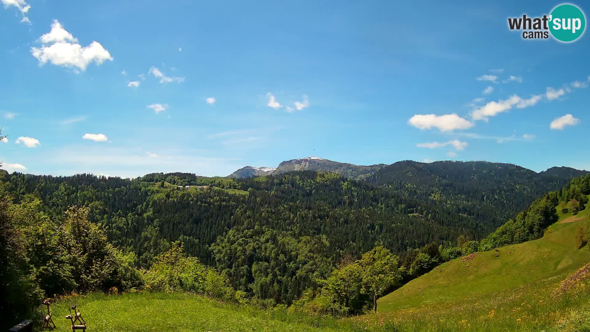 Webcam Brunarica Dražgoše – Live View of Ratitovec (1666 m)