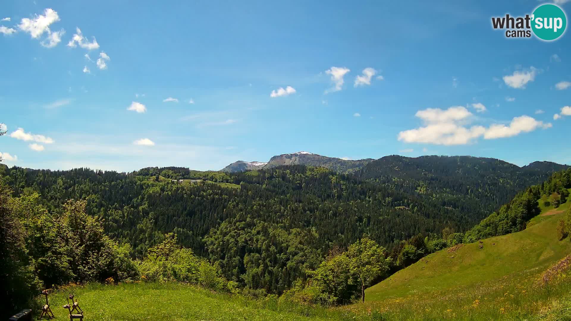 Webcam Brunarica Dražgoše – Live View of Ratitovec (1666 m)
