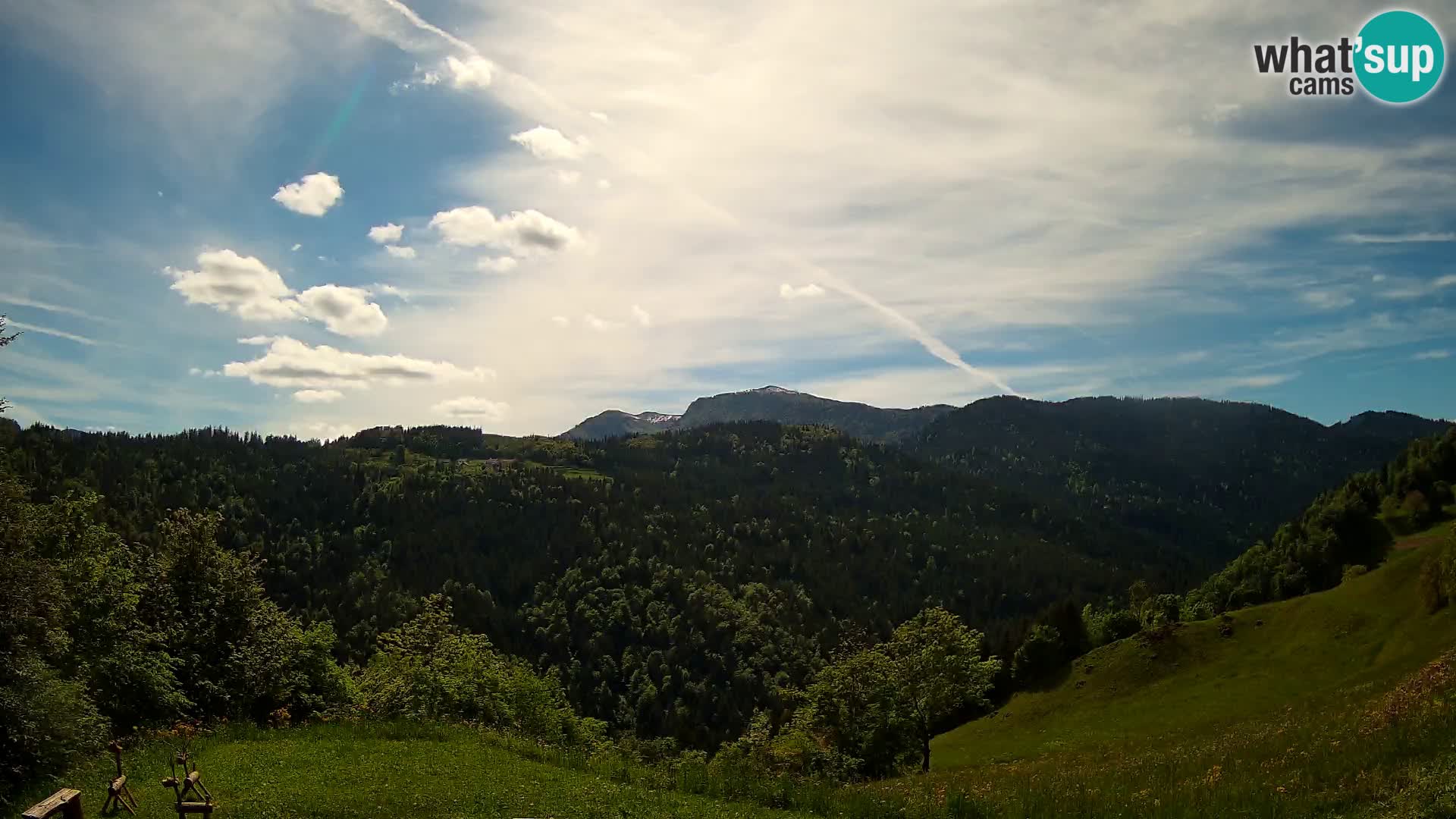 Webcam Brunarica Dražgoše – Live View of Ratitovec (1666 m)
