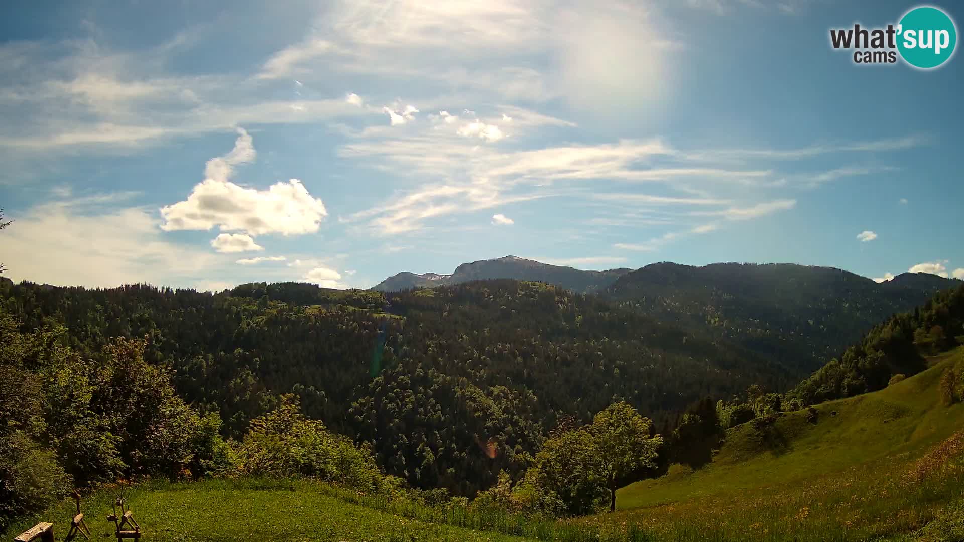 Webcam Brunarica Dražgoše – Live View of Ratitovec (1666 m)