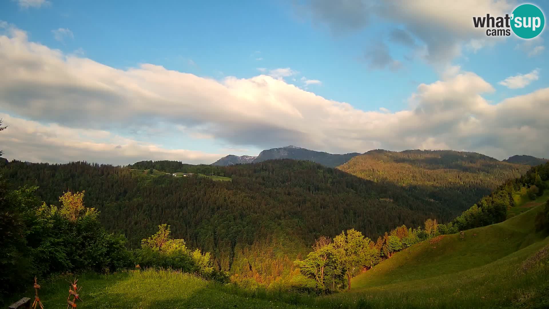Webcam Brunarica Dražgoše – Live View of Ratitovec (1666 m)