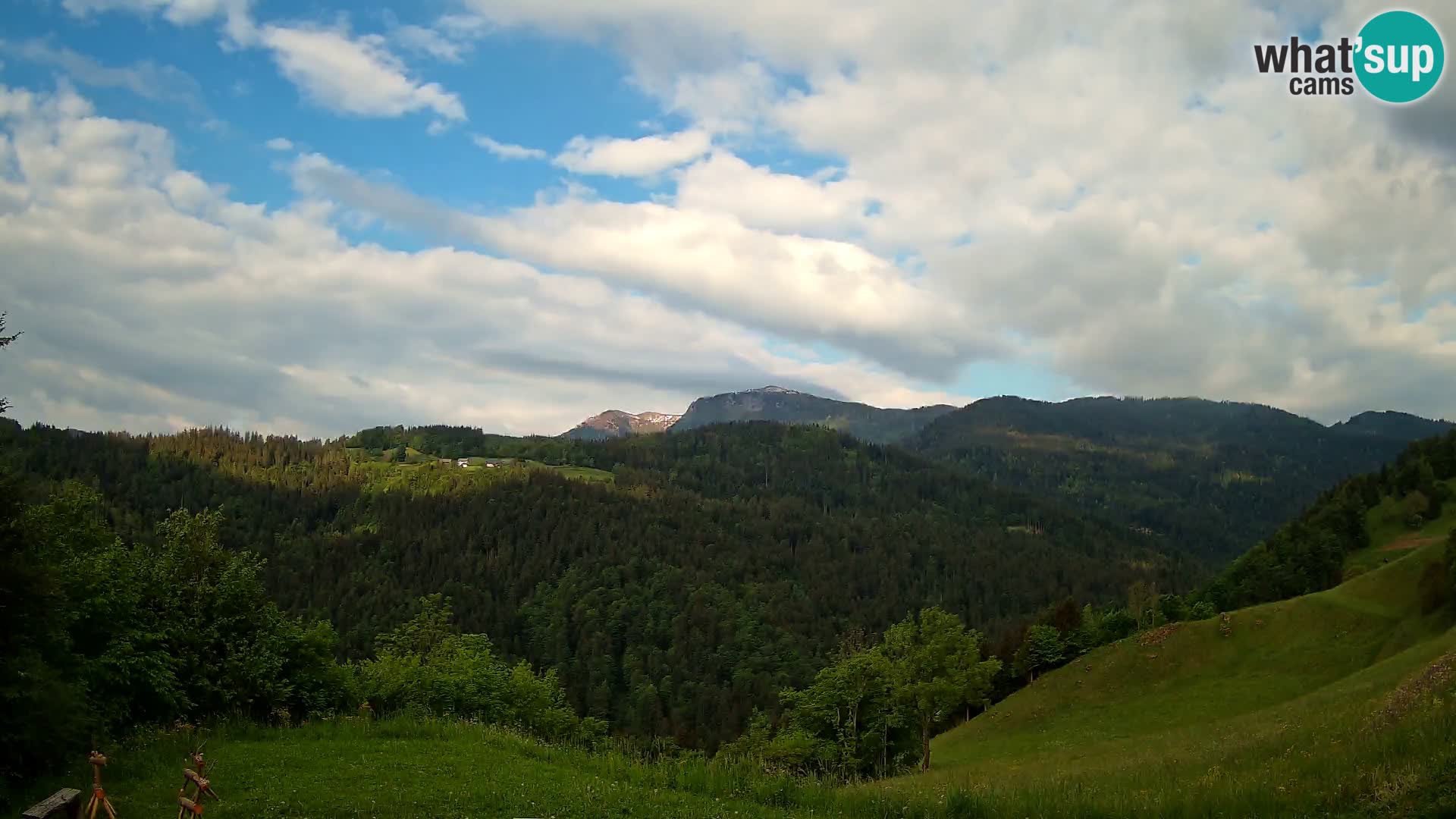 Webcam Brunarica Dražgoše – Live View of Ratitovec (1666 m)