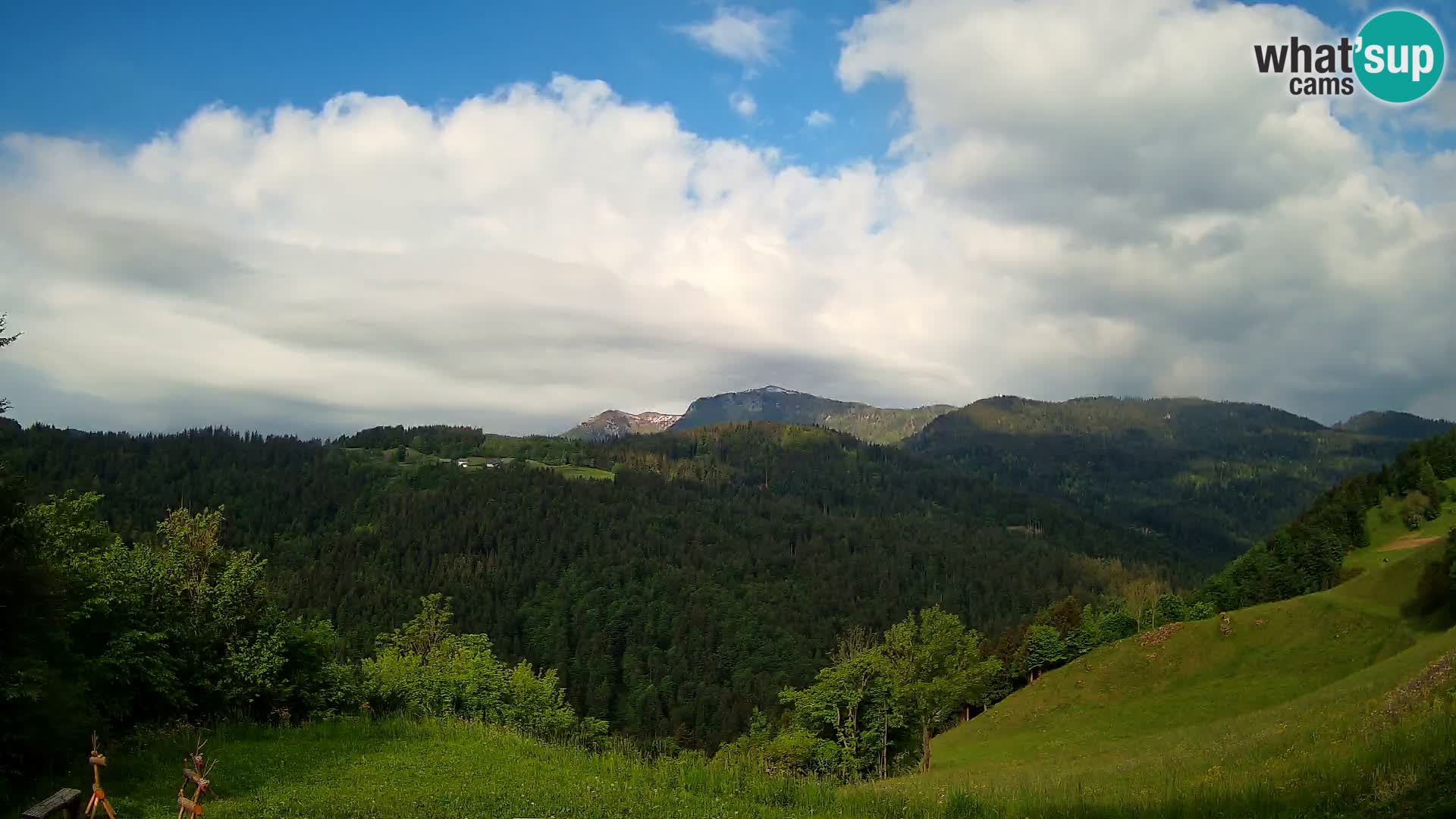 Webcam Brunarica Dražgoše – Live View of Ratitovec (1666 m)