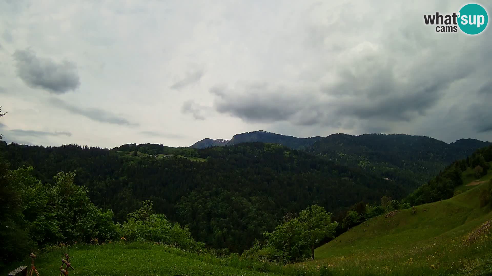 Webcam Brunarica Dražgoše – Live View of Ratitovec (1666 m)