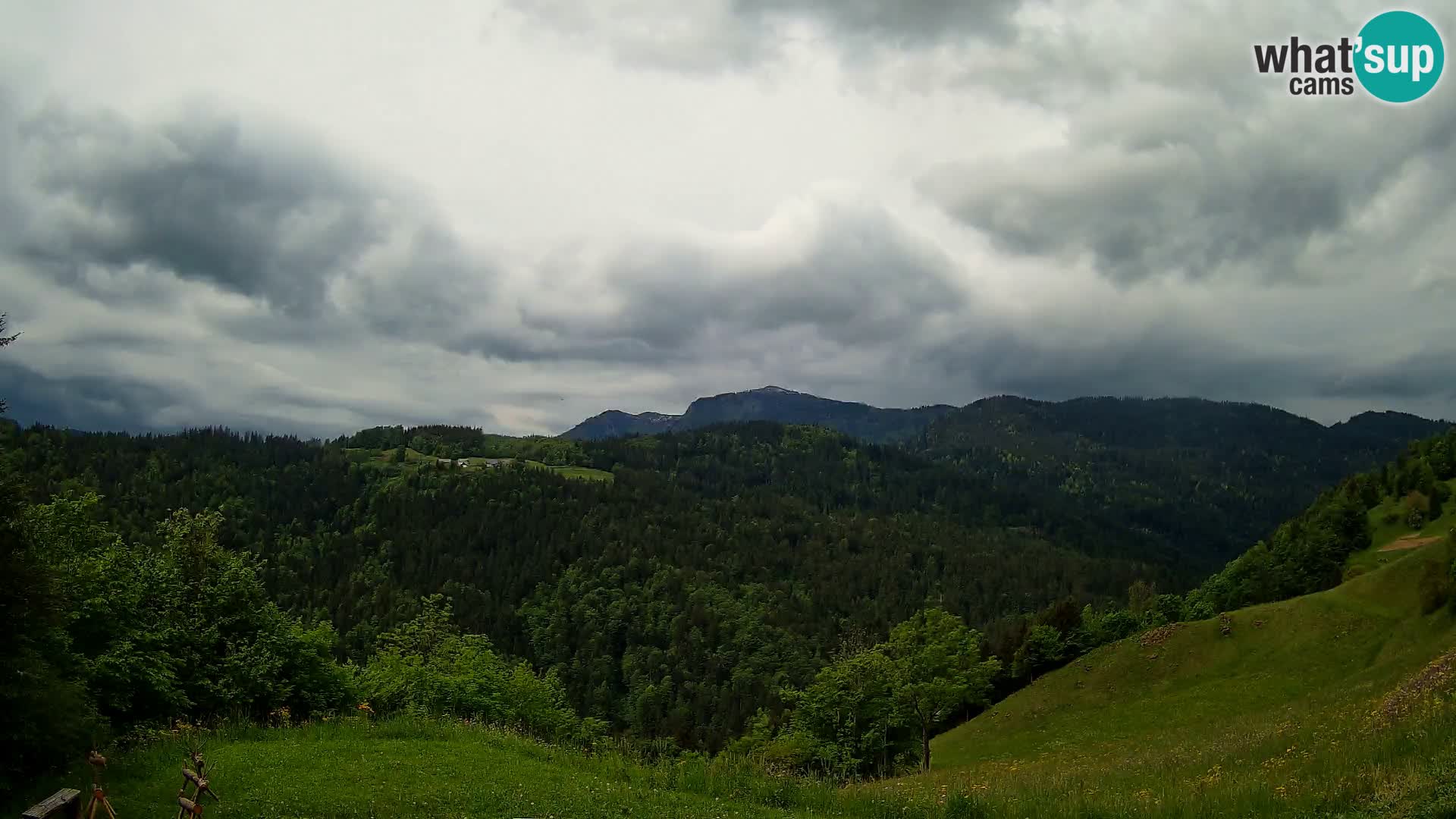 Web kamera Brunarica Dražgoše – Pogled uživo na Ratitovec (1666 m)