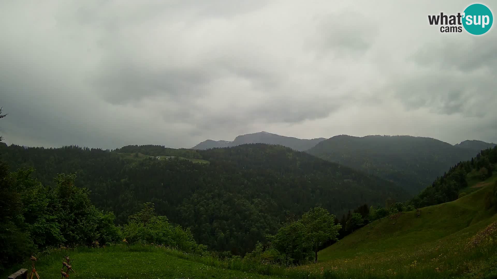 Webcam Brunarica Dražgoše – Liveblick auf Ratitovec (1666 m)
