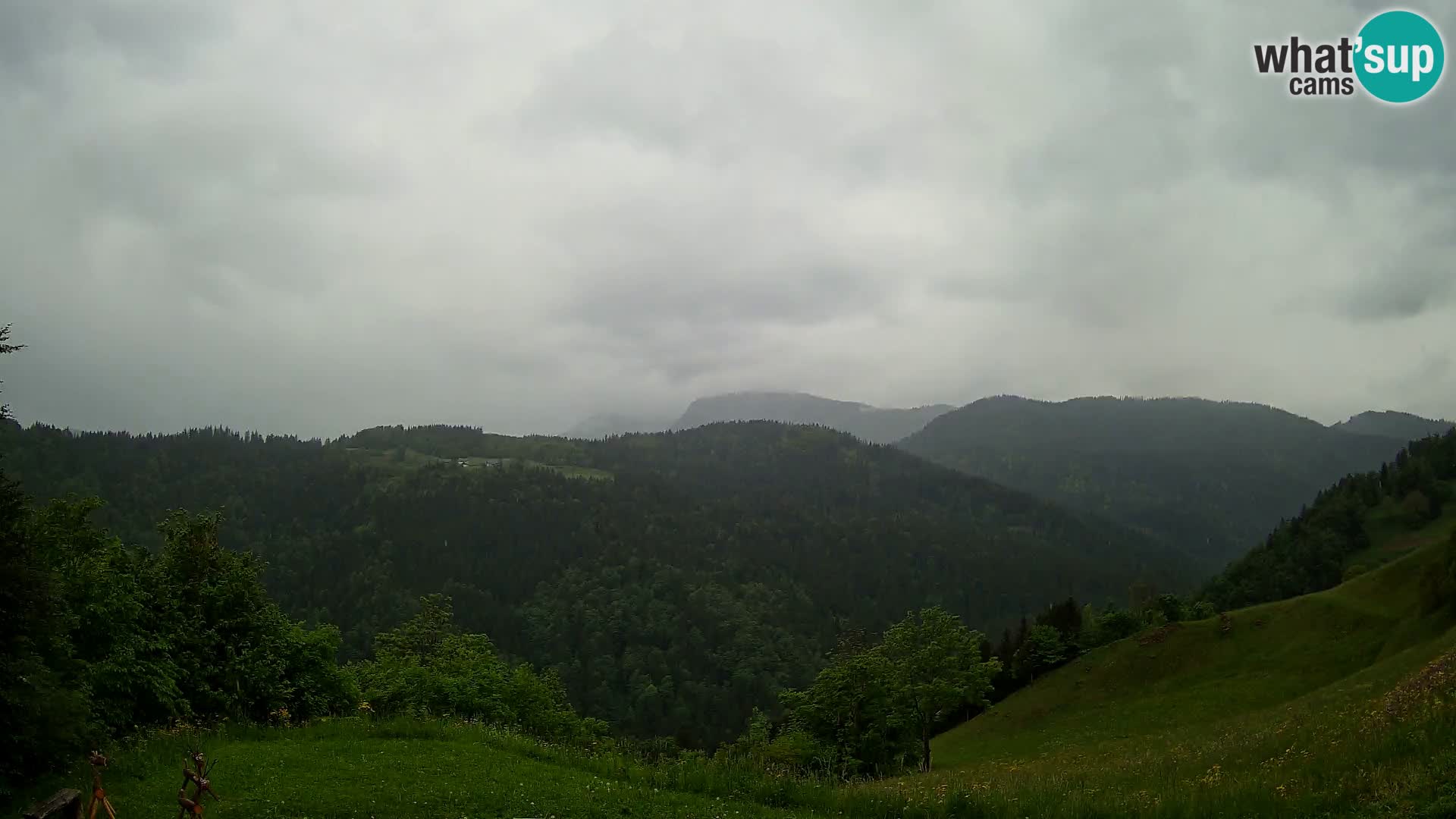 Webcam Brunarica Dražgoše – Live View of Ratitovec (1666 m)
