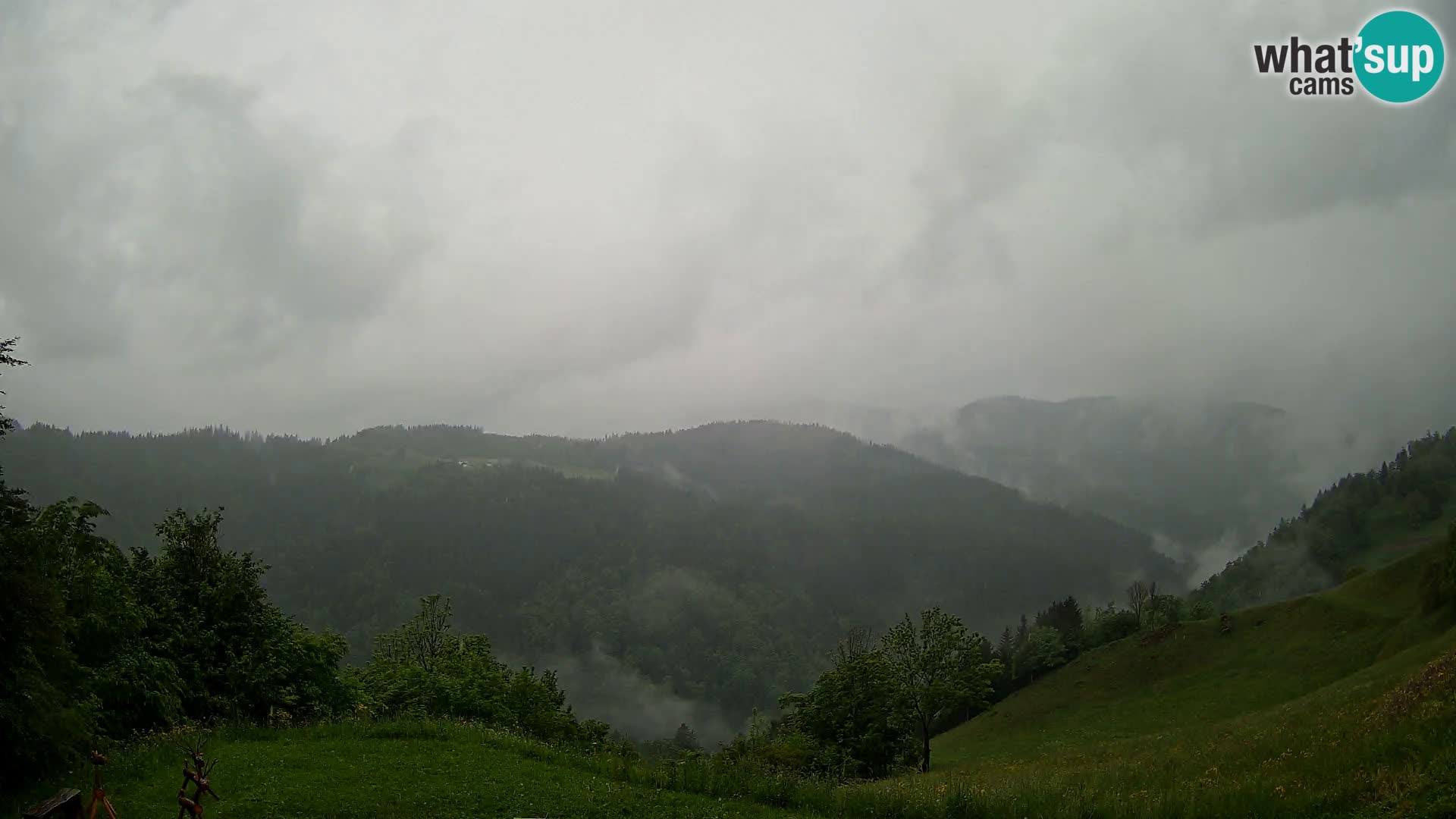 Webcam Brunarica Dražgoše – Vista live sul Ratitovec (1666 m)