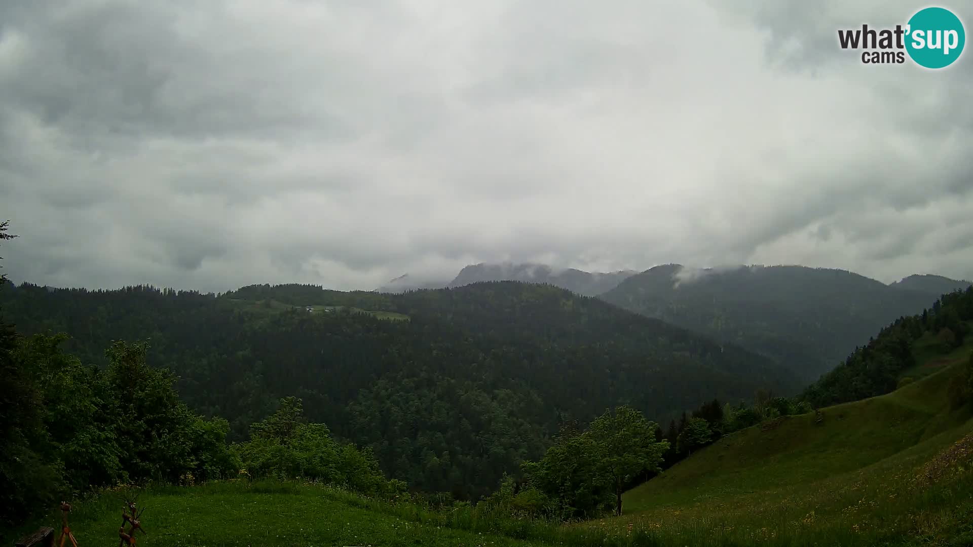 Webcam Brunarica Dražgoše – Live View of Ratitovec (1666 m)