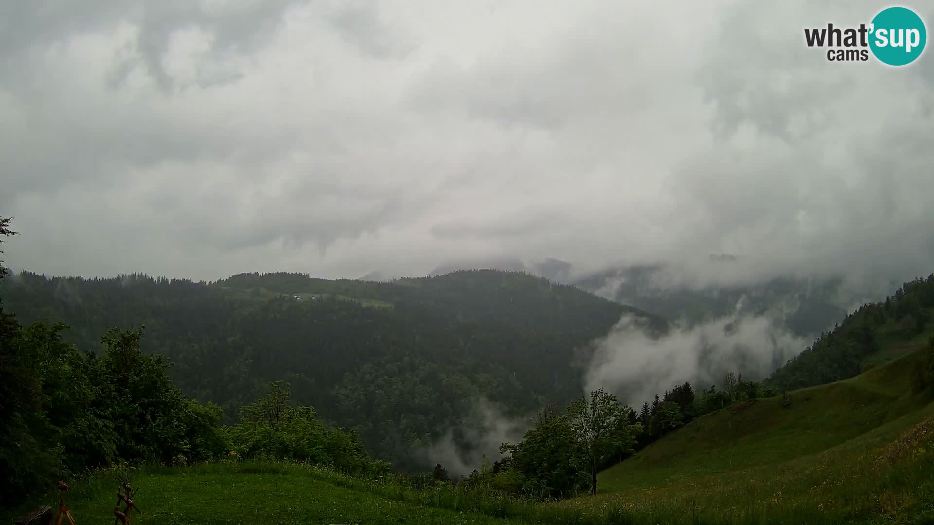 Webcam Brunarica Dražgoše – Liveblick auf Ratitovec (1666 m)