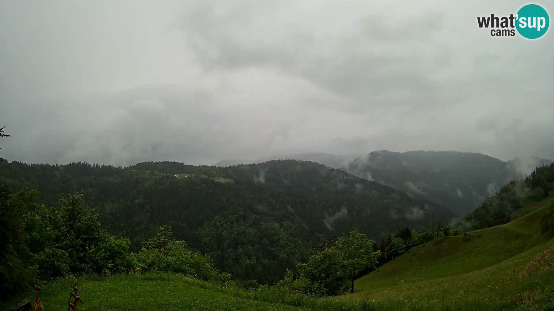 Webcam Brunarica Dražgoše – Liveblick auf Ratitovec (1666 m)