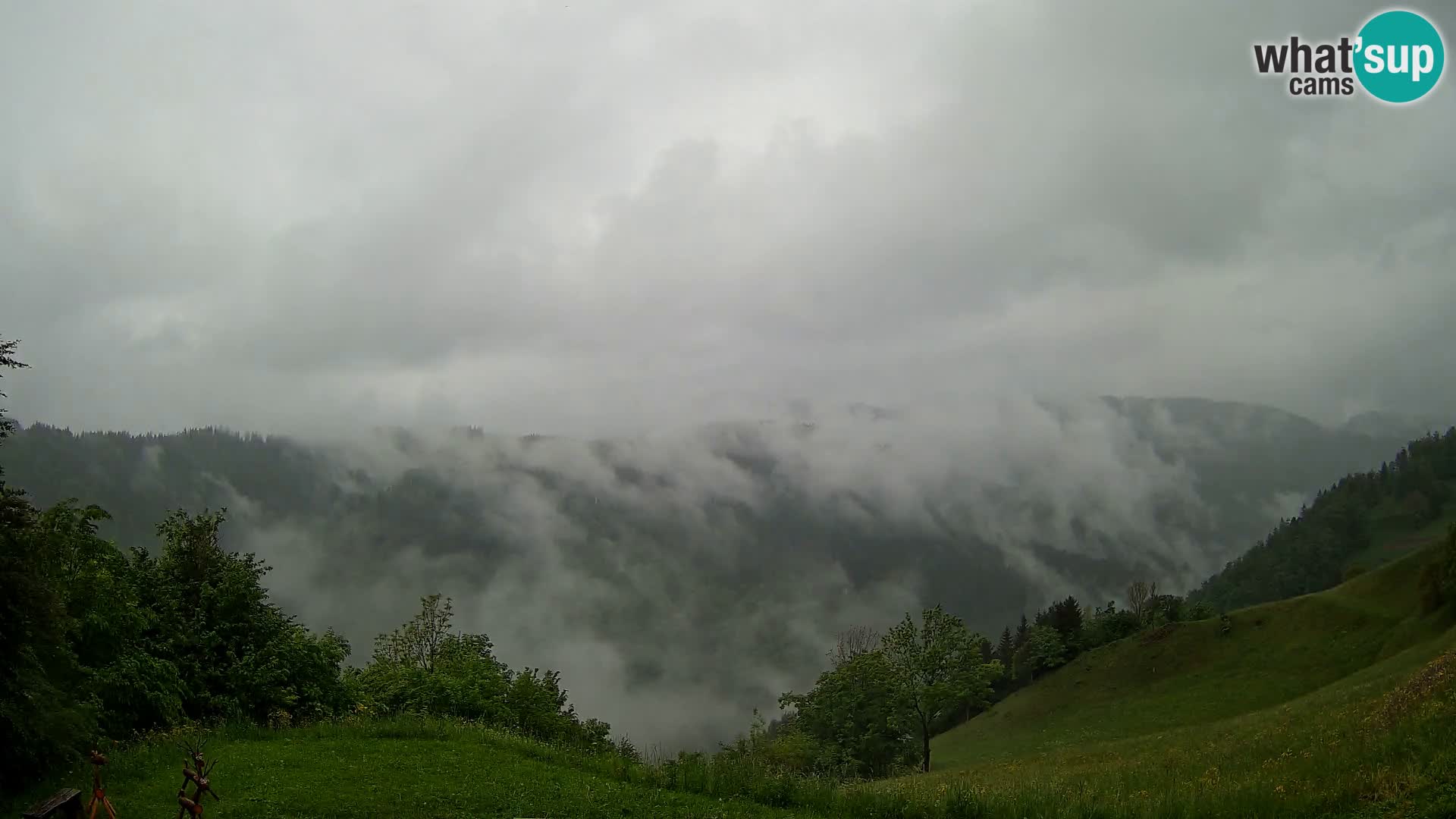 Webcam Brunarica Dražgoše – Vista live sul Ratitovec (1666 m)