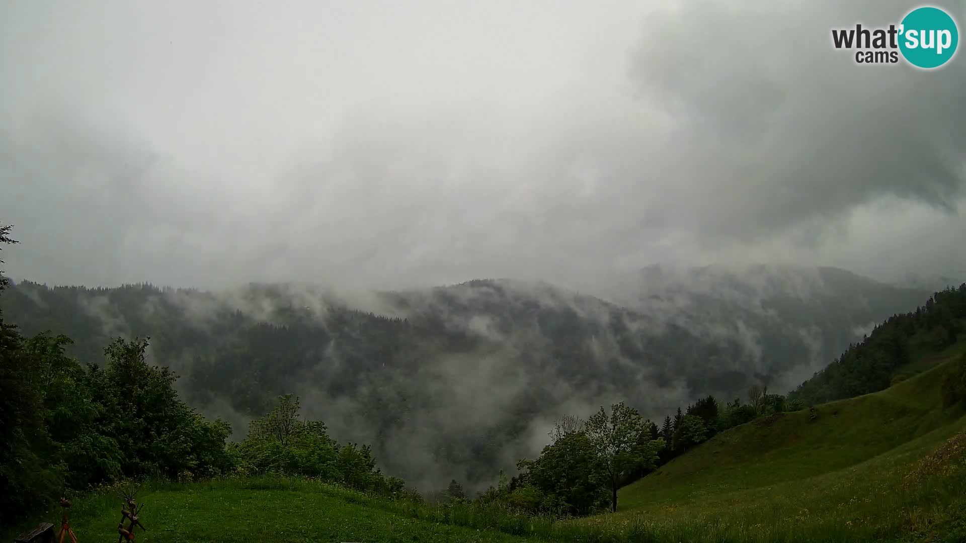 Webcam Brunarica Dražgoše – Liveblick auf Ratitovec (1666 m)