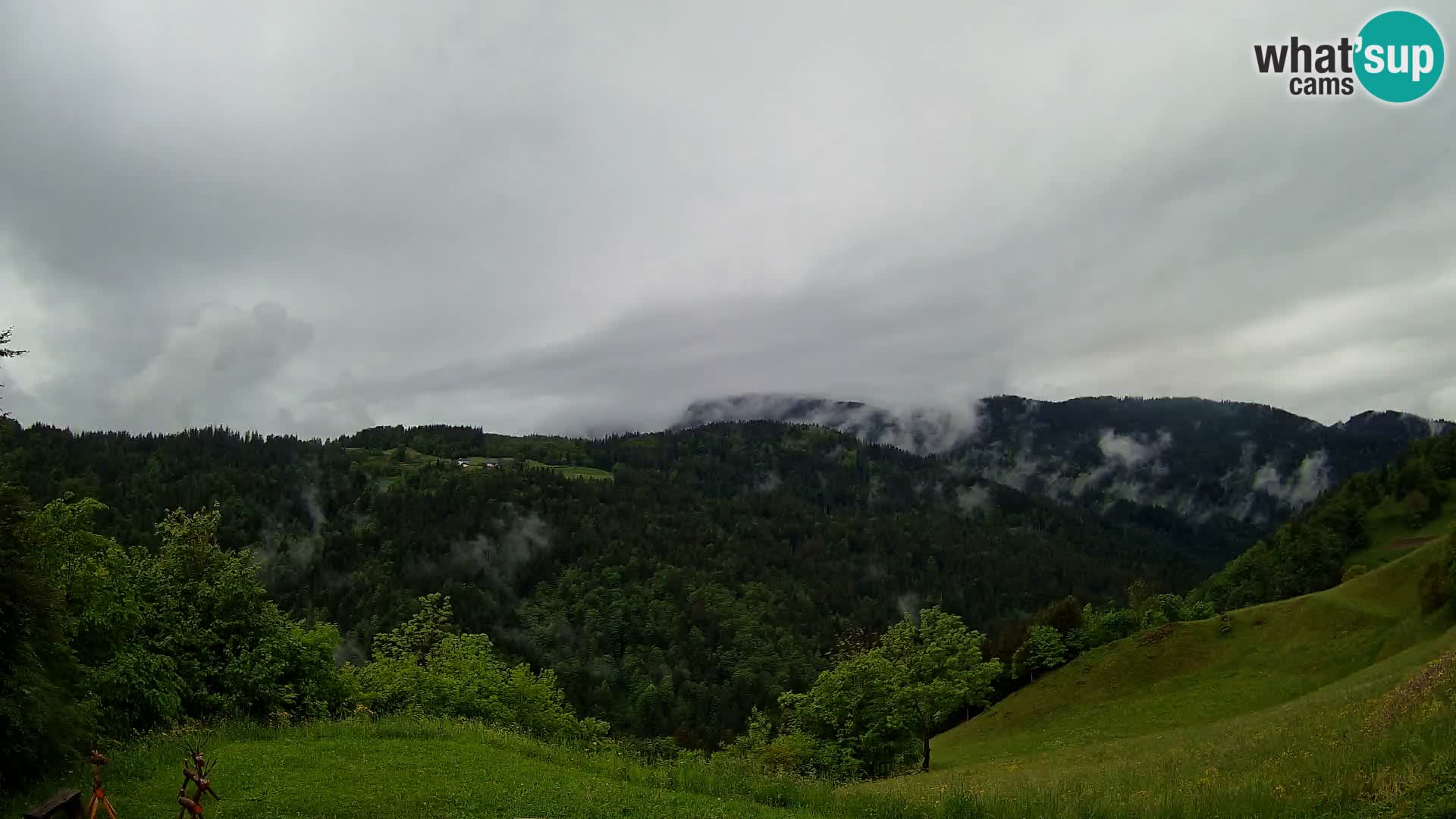 Webcam Brunarica Dražgoše – Live View of Ratitovec (1666 m)