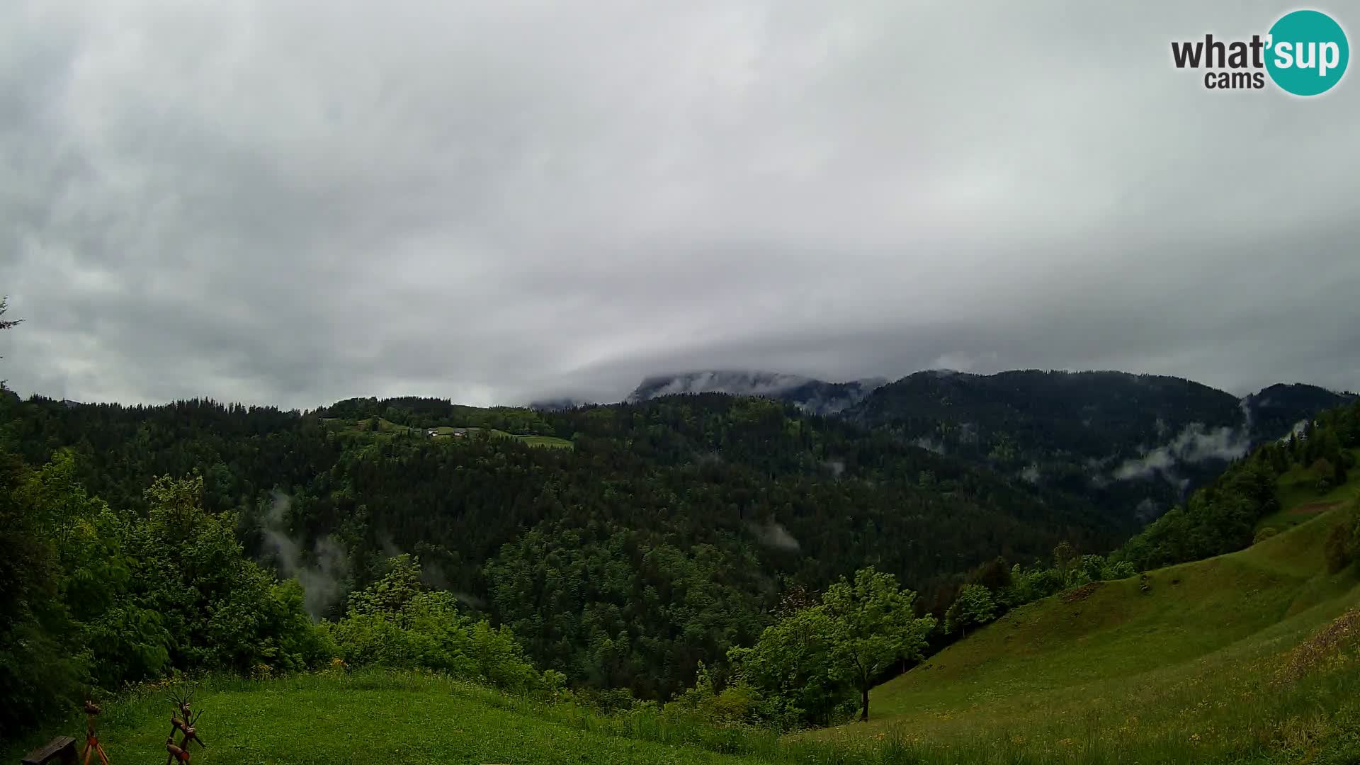 Webcam Brunarica Dražgoše – Live View of Ratitovec (1666 m)