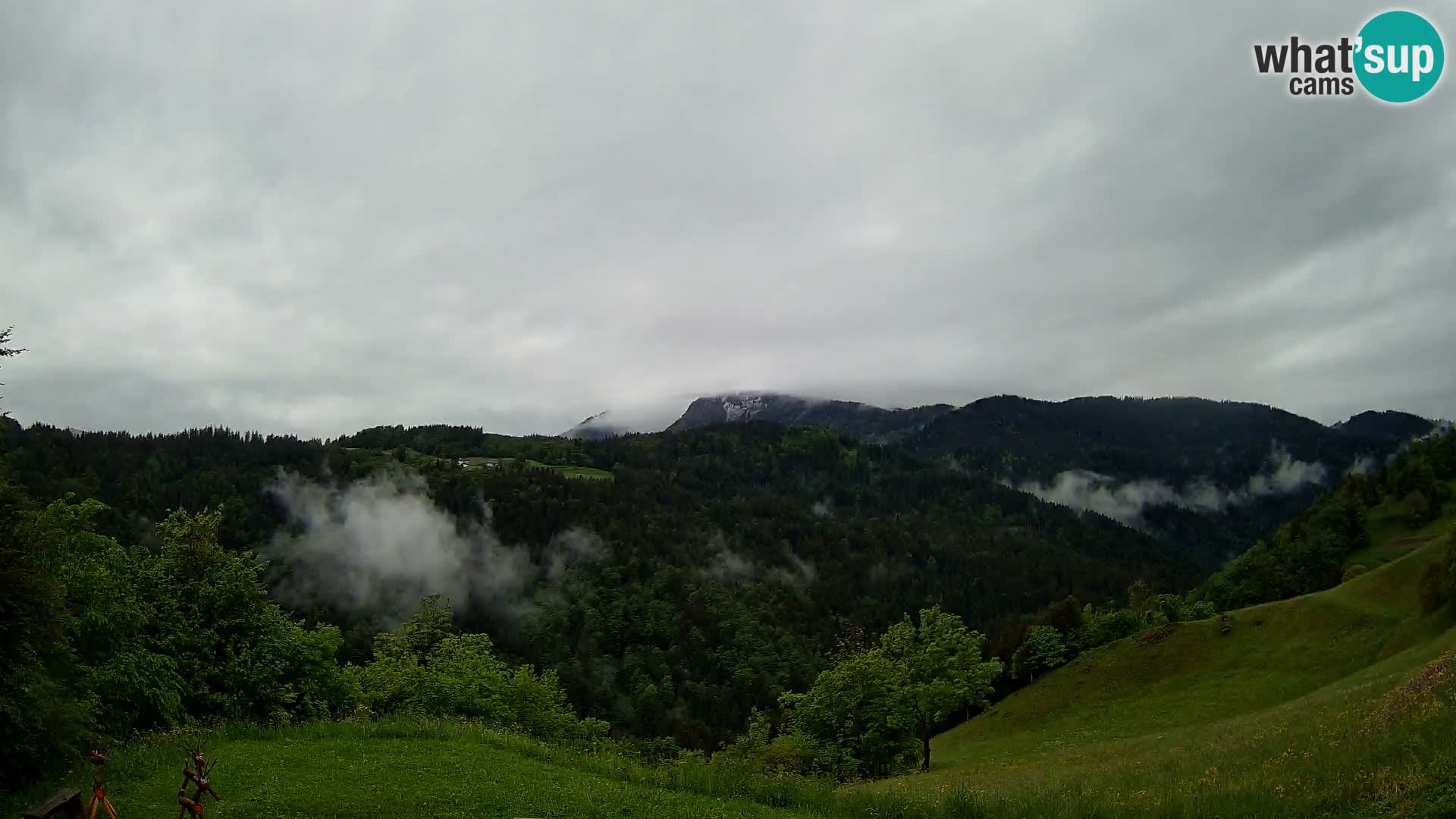 Webcam Brunarica Dražgoše – Liveblick auf Ratitovec (1666 m)