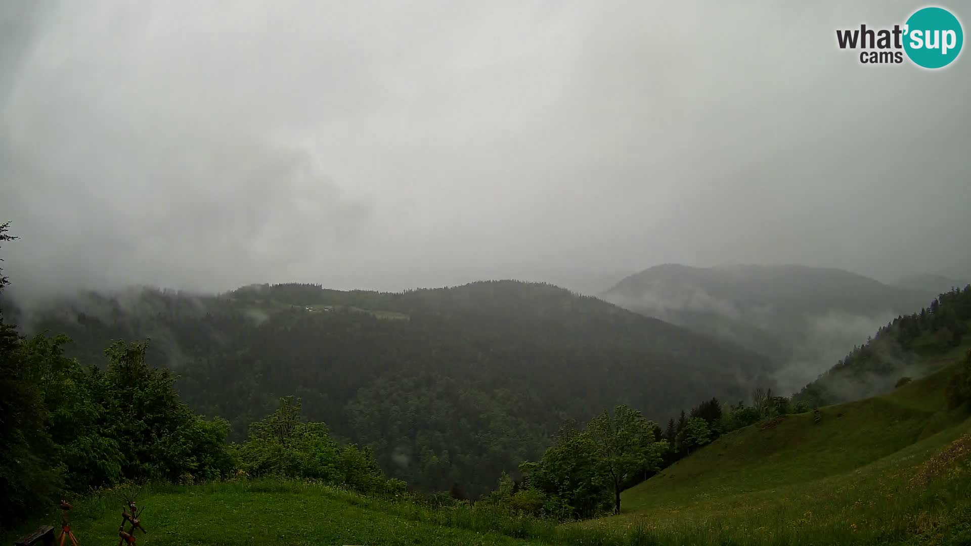 Webcam Brunarica Dražgoše – Vista live sul Ratitovec (1666 m)
