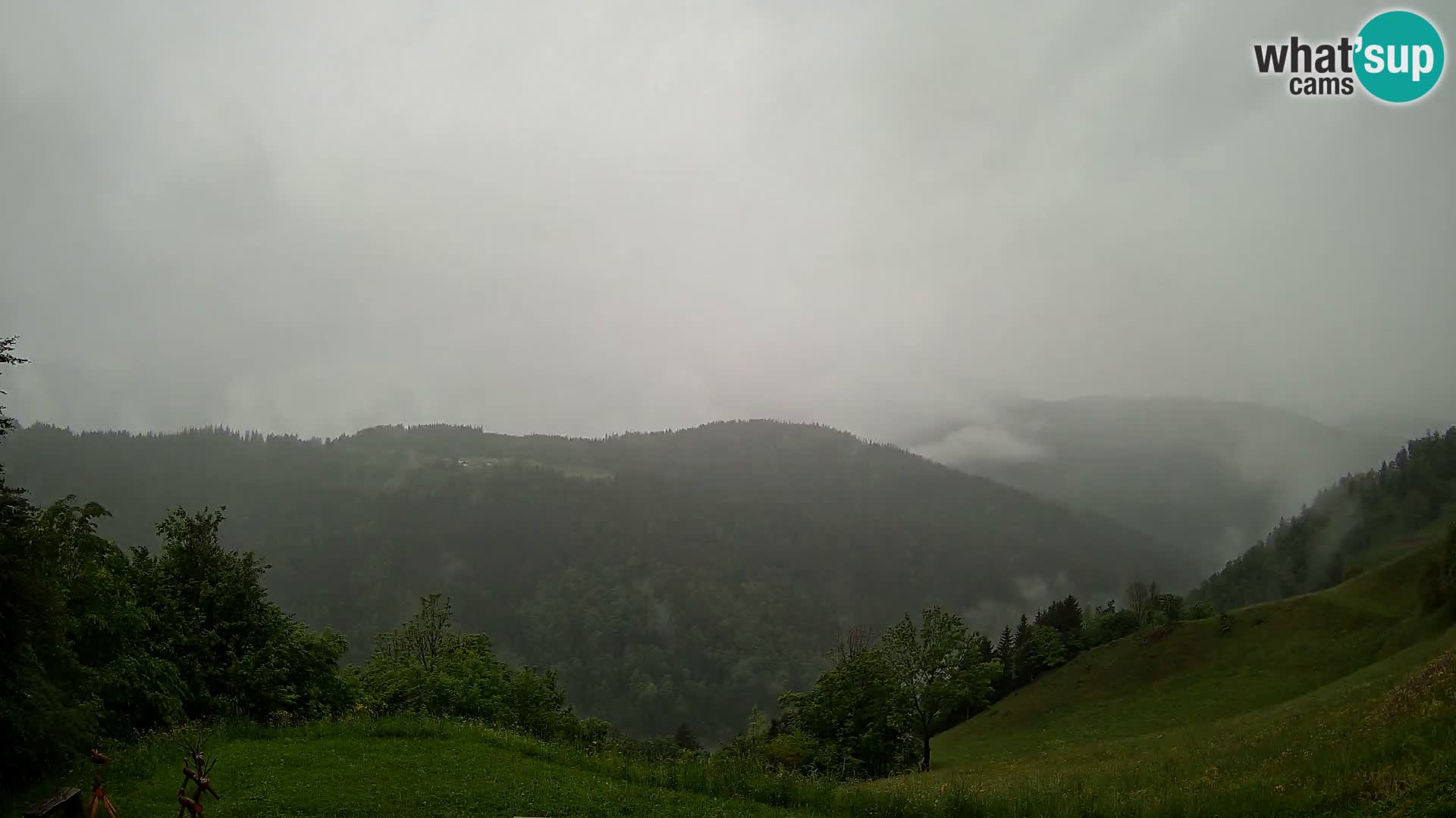 Webcam Brunarica Dražgoše – Live View of Ratitovec (1666 m)