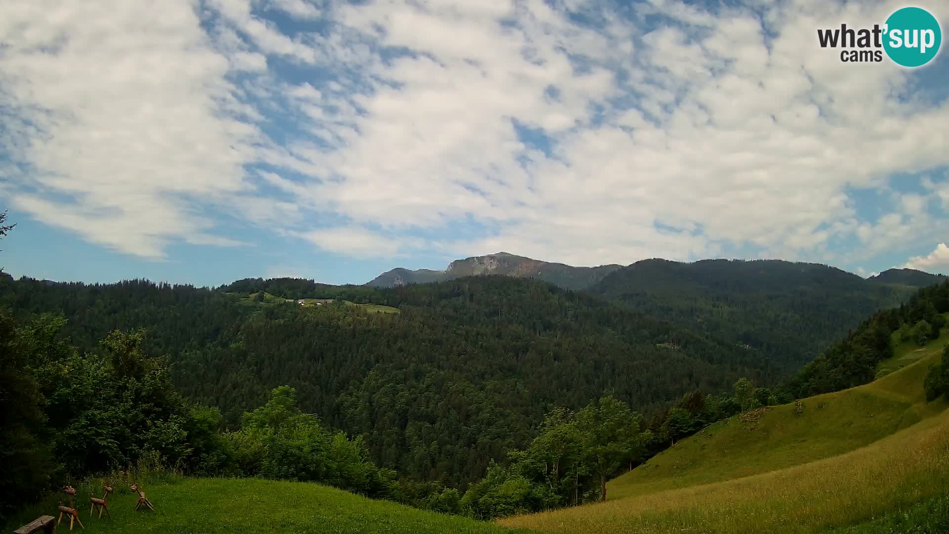 Webcam Brunarica Dražgoše – Vista live sul Ratitovec (1666 m)