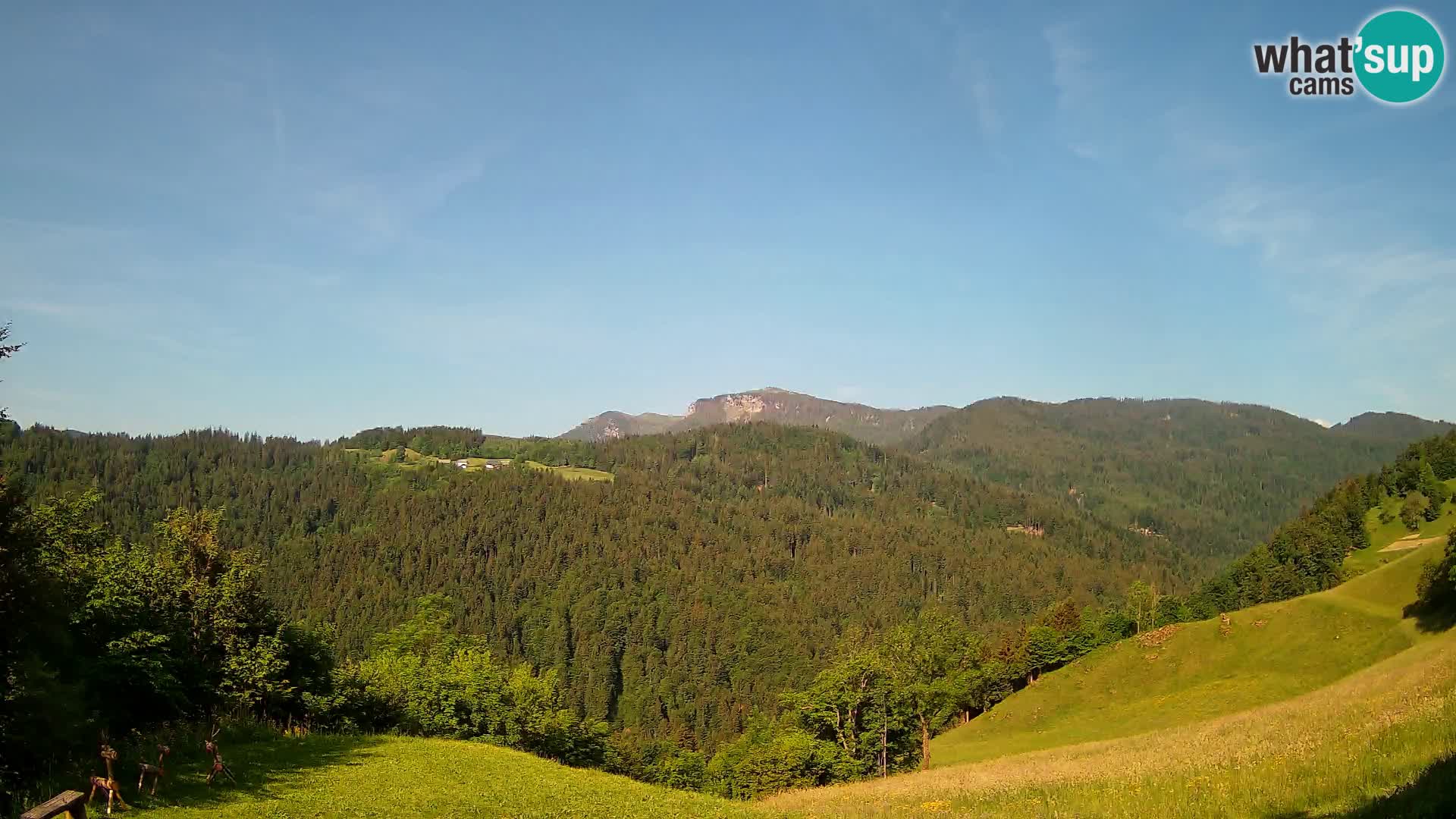 Webcam Brunarica Dražgoše – Live View of Ratitovec (1666 m)
