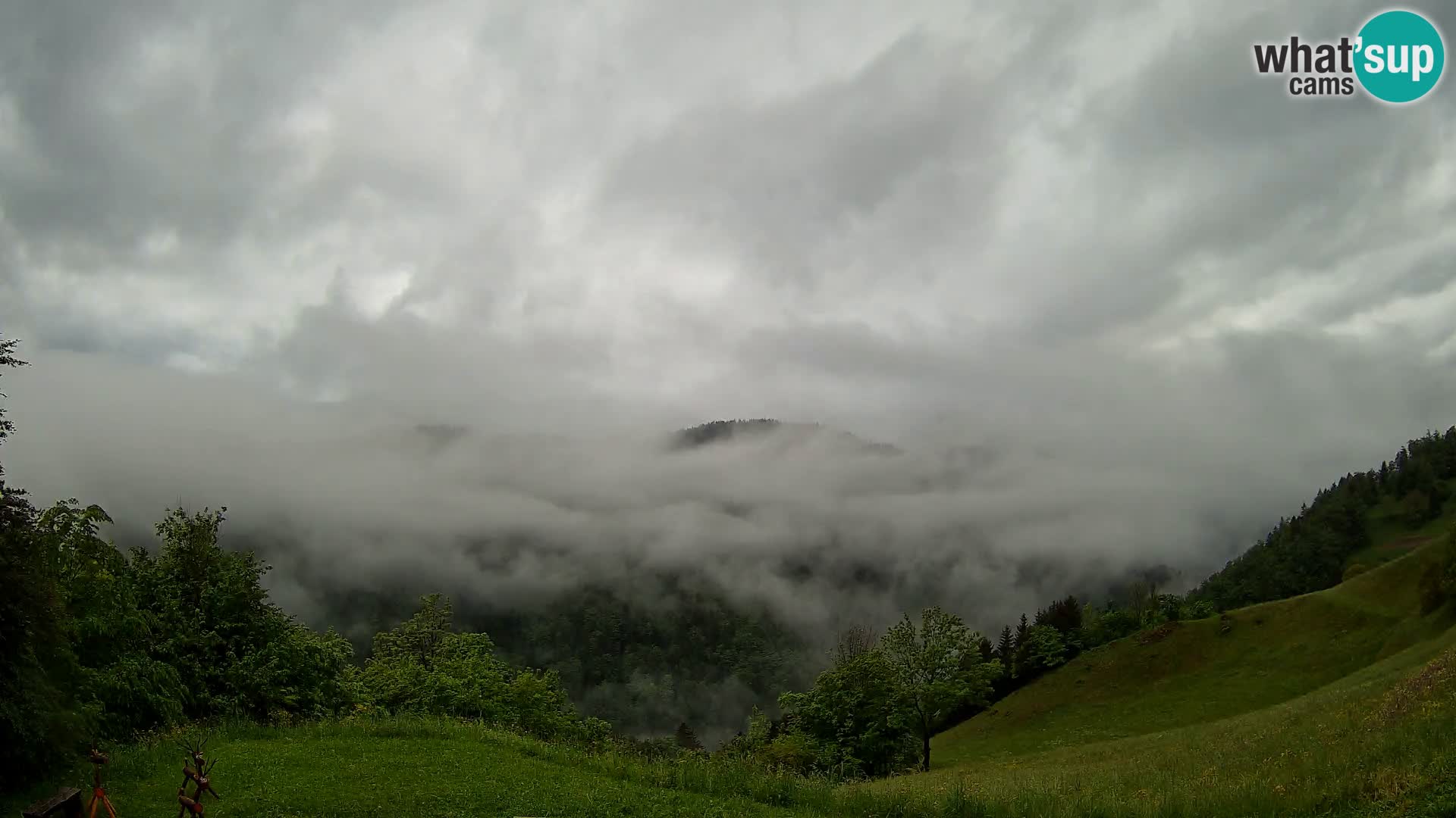 Webcam Brunarica Dražgoše – Live View of Ratitovec (1666 m)
