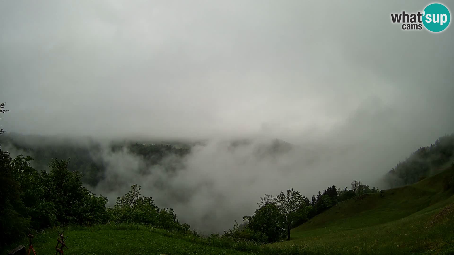 Spletna kamera Brunarica Dražgoše – Pogled v živo na Ratitovec (1666 m)