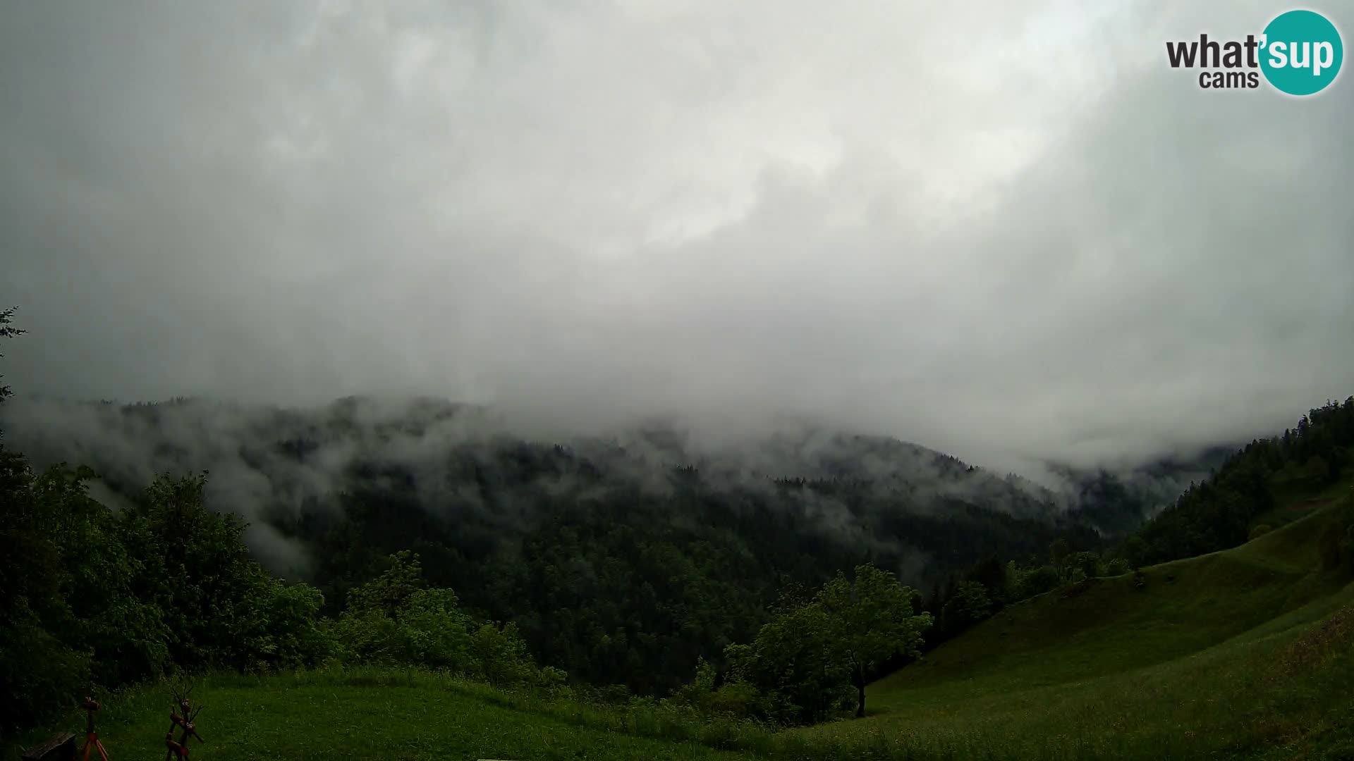 Webcam Brunarica Dražgoše – Vista live sul Ratitovec (1666 m)