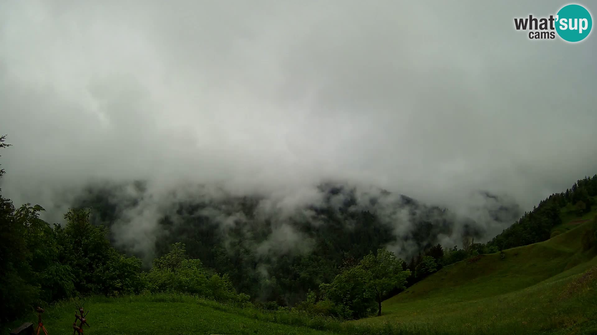 Webcam Brunarica Dražgoše – Vista live sul Ratitovec (1666 m)