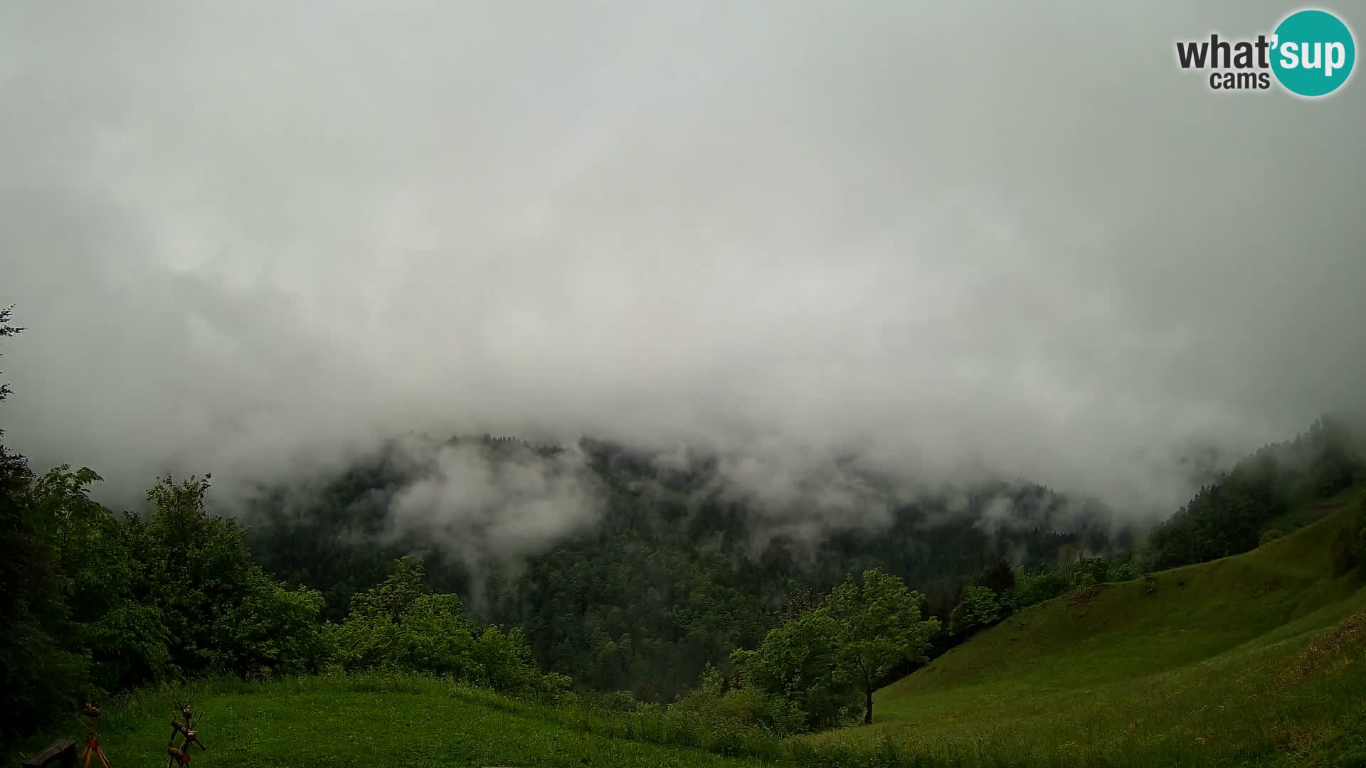 Webcam Brunarica Dražgoše – Vista live sul Ratitovec (1666 m)