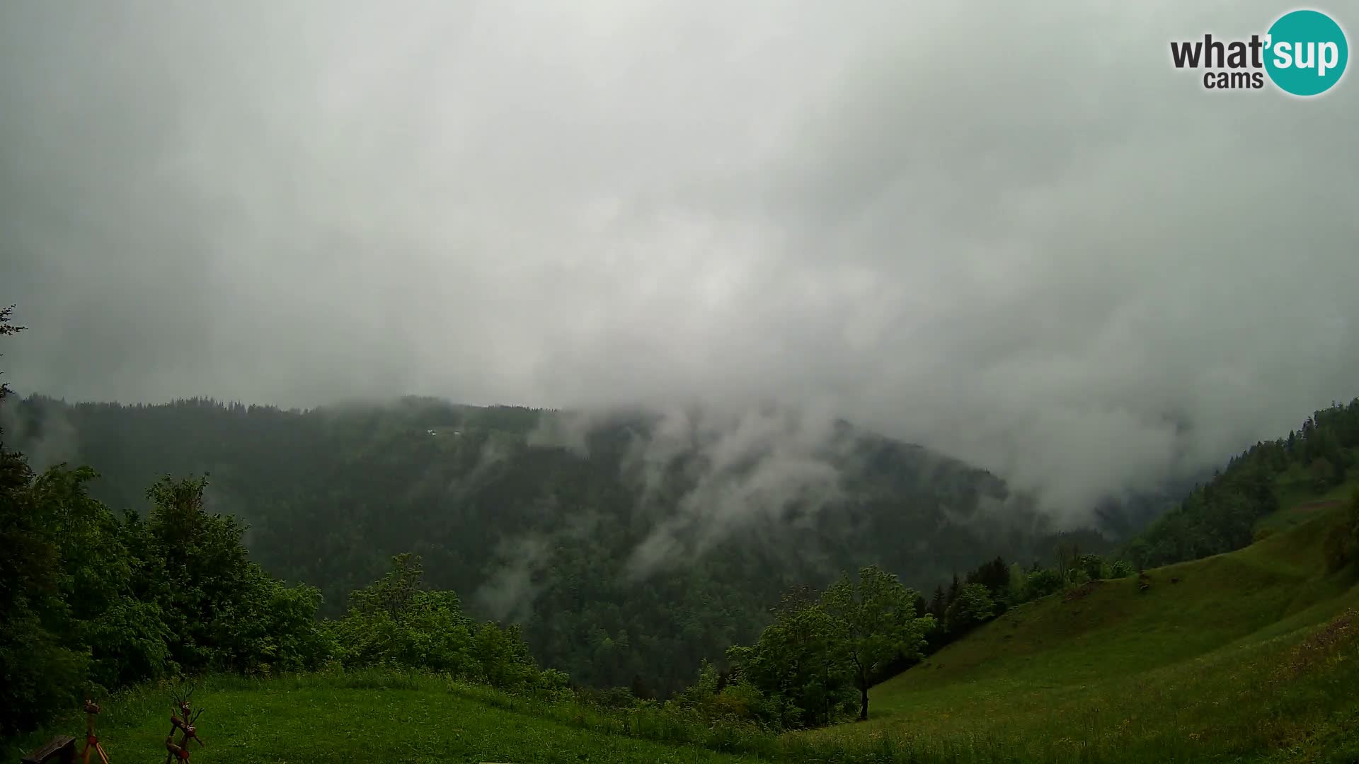 Webcam Brunarica Dražgoše – Live View of Ratitovec (1666 m)