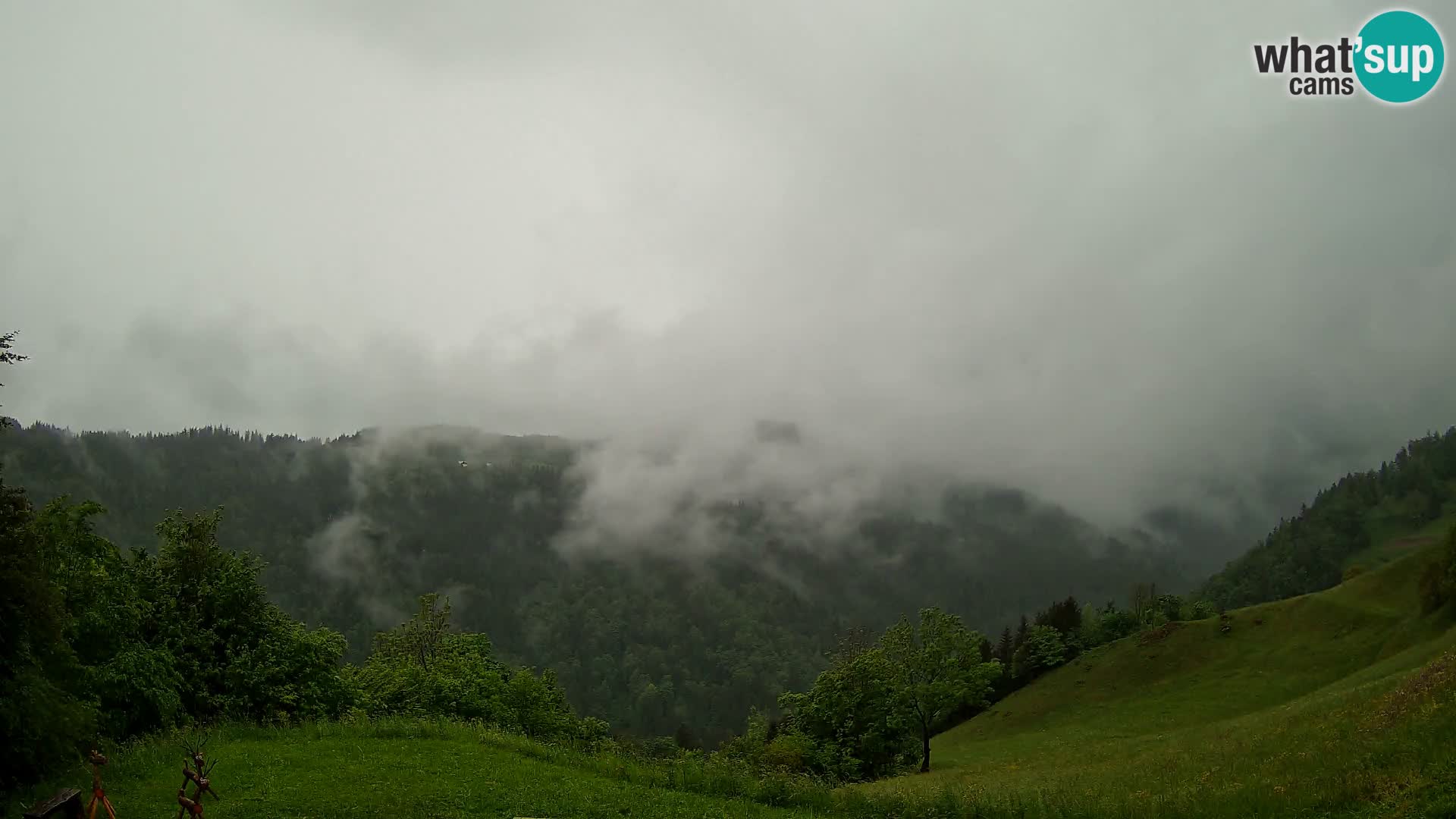 Webcam Brunarica Dražgoše – Live View of Ratitovec (1666 m)