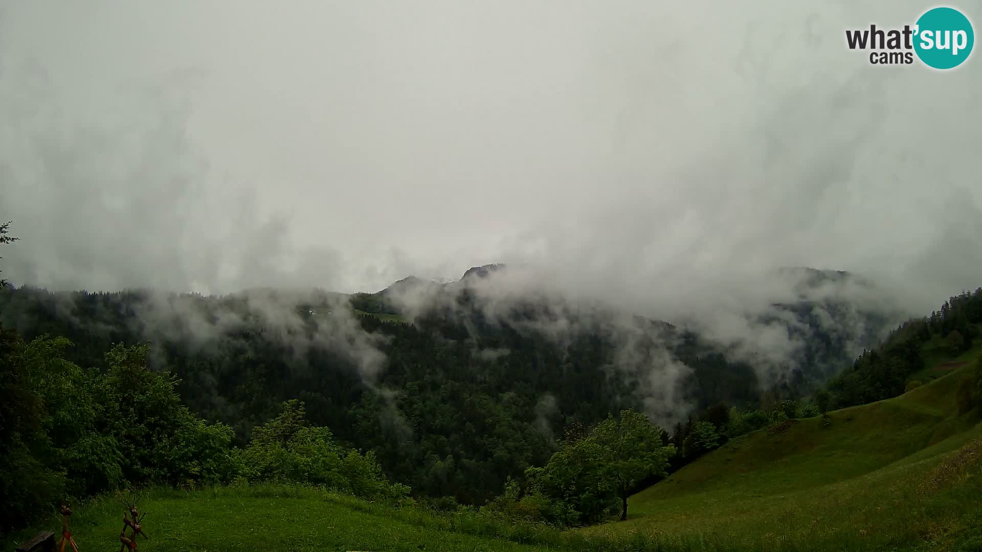 Webcam Brunarica Dražgoše – Live View of Ratitovec (1666 m)