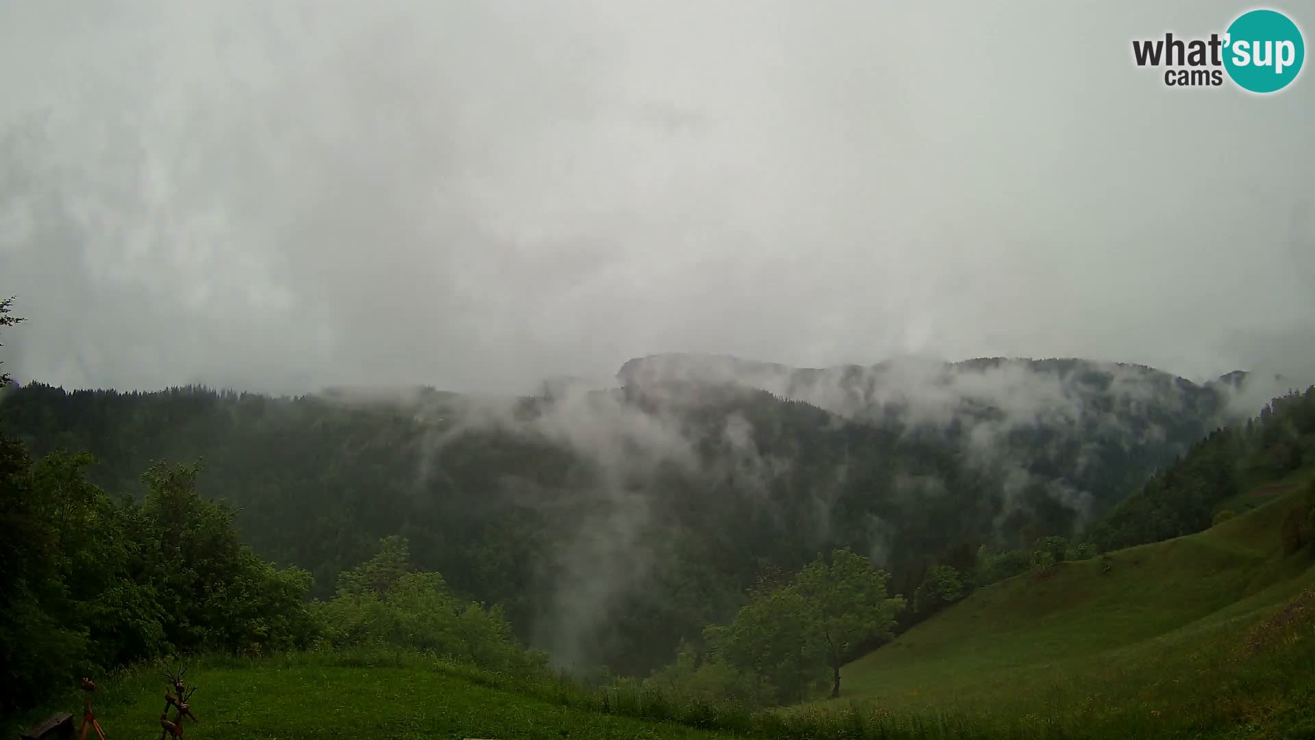 Web kamera Brunarica Dražgoše – Pogled uživo na Ratitovec (1666 m)