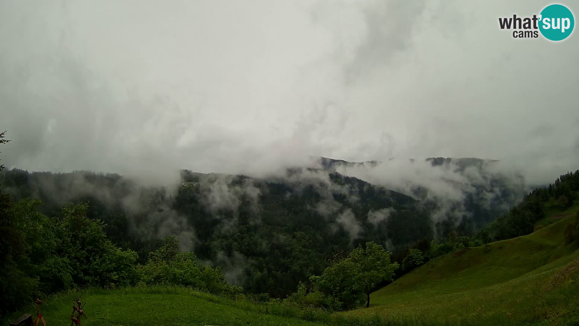 Webcam Brunarica Dražgoše – Live View of Ratitovec (1666 m)