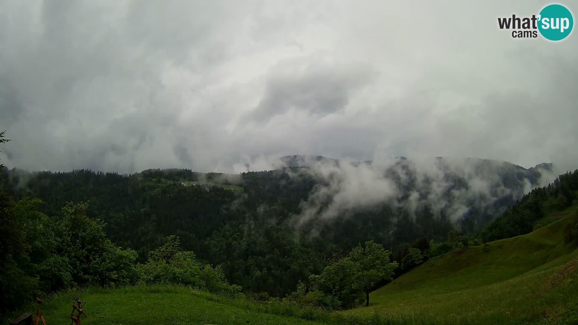 Web kamera Brunarica Dražgoše – Pogled uživo na Ratitovec (1666 m)