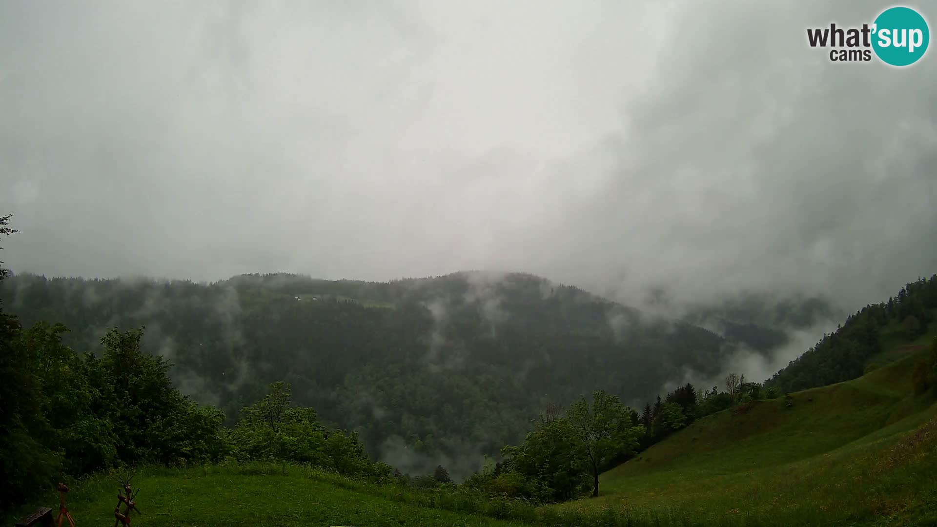 Webcam Brunarica Dražgoše – Liveblick auf Ratitovec (1666 m)