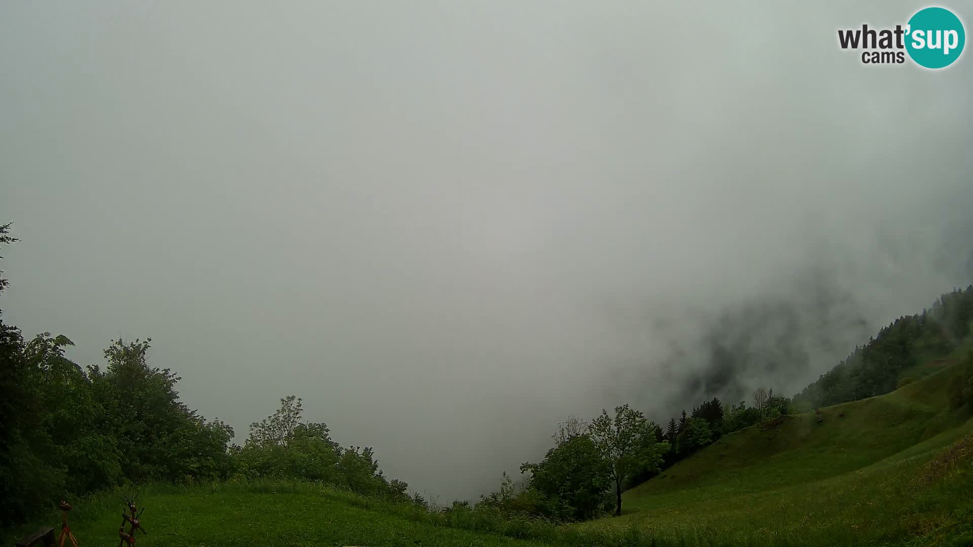 Webcam Brunarica Dražgoše – Vista live sul Ratitovec (1666 m)