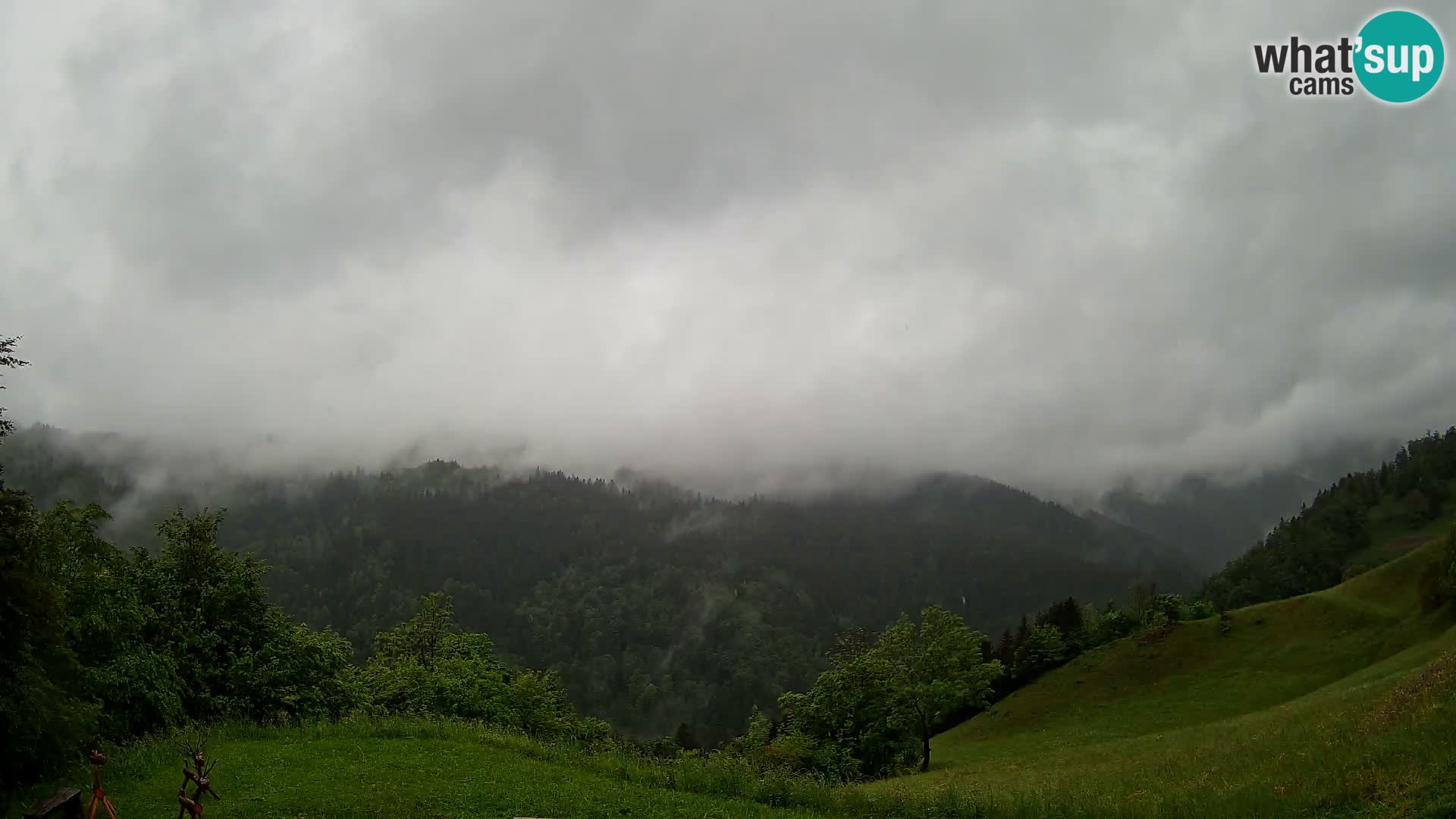 Webcam Brunarica Dražgoše – Live View of Ratitovec (1666 m)