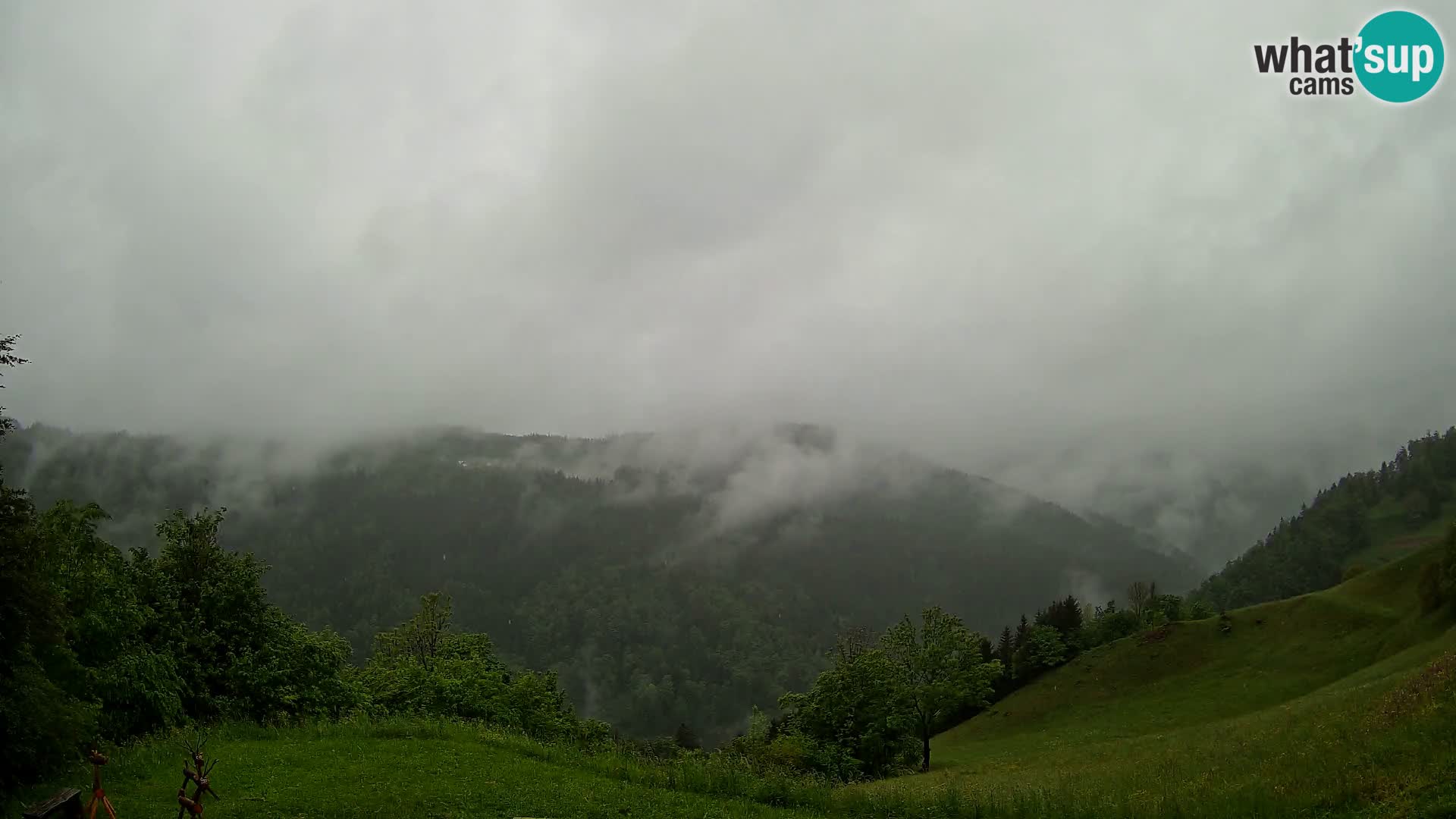 Webcam Brunarica Dražgoše – Live View of Ratitovec (1666 m)